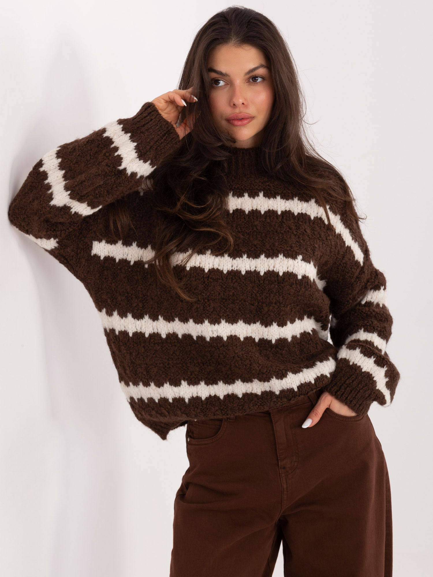 Кафяв Пуловер ITALY MODA - Топлина и Стил - Image 3