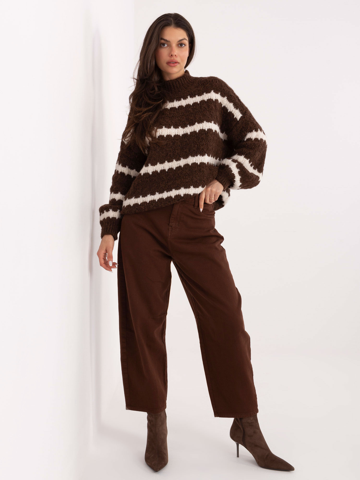 Кафяв Пуловер ITALY MODA - Топлина и Стил - Image 5