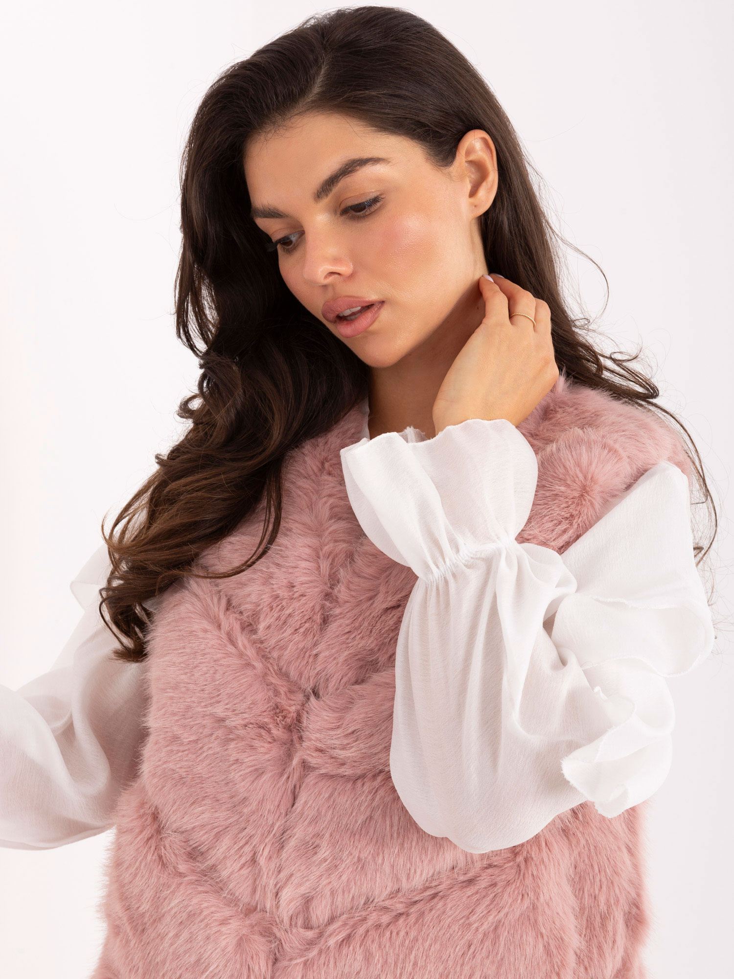 Дамска Жилетка WOOL FASHION ITALIA - Тъмно Розово - Image 2