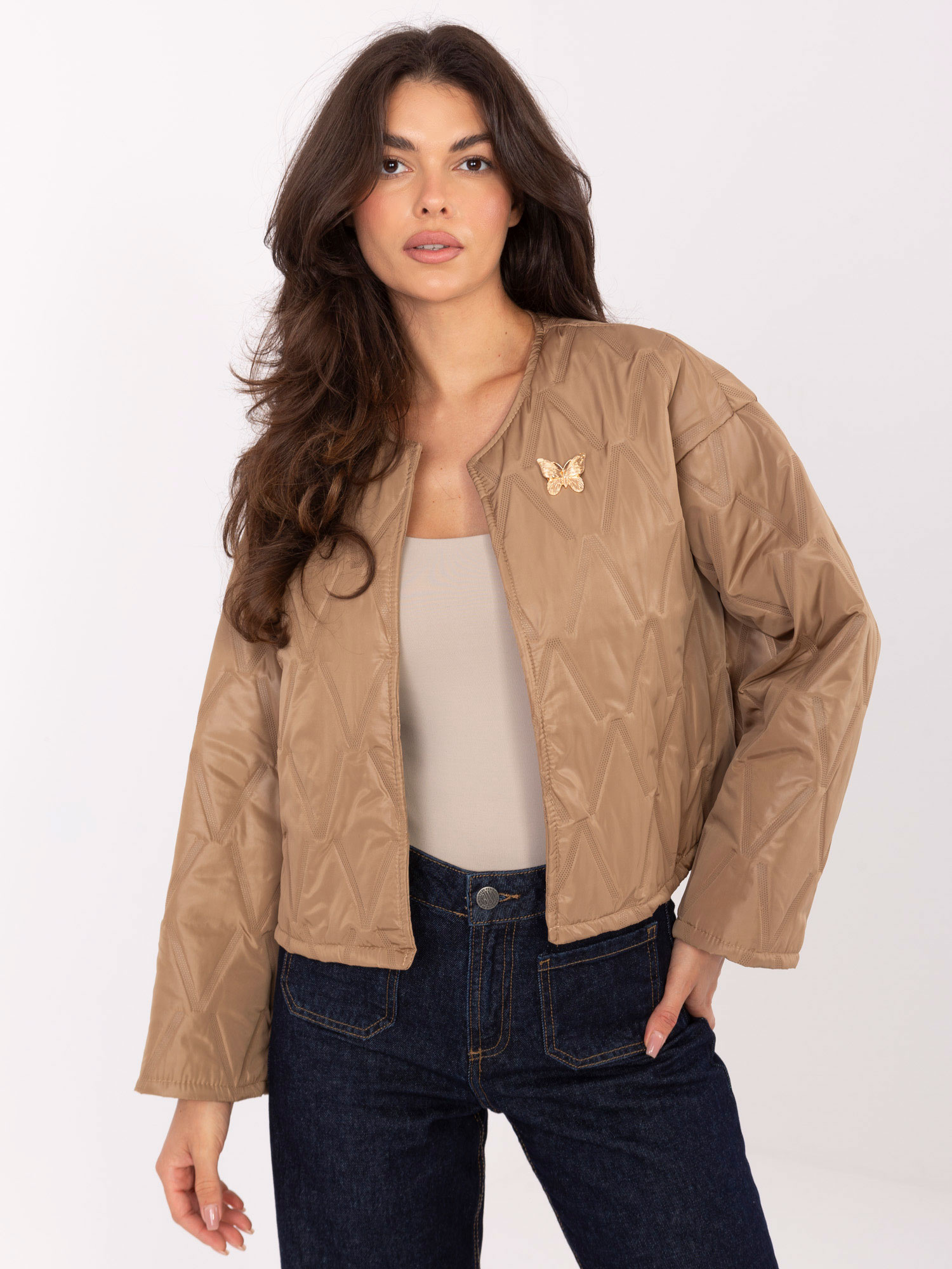 Дамско Яке RUE PARIS Camel – Елегантност и Комфорт - Image 2