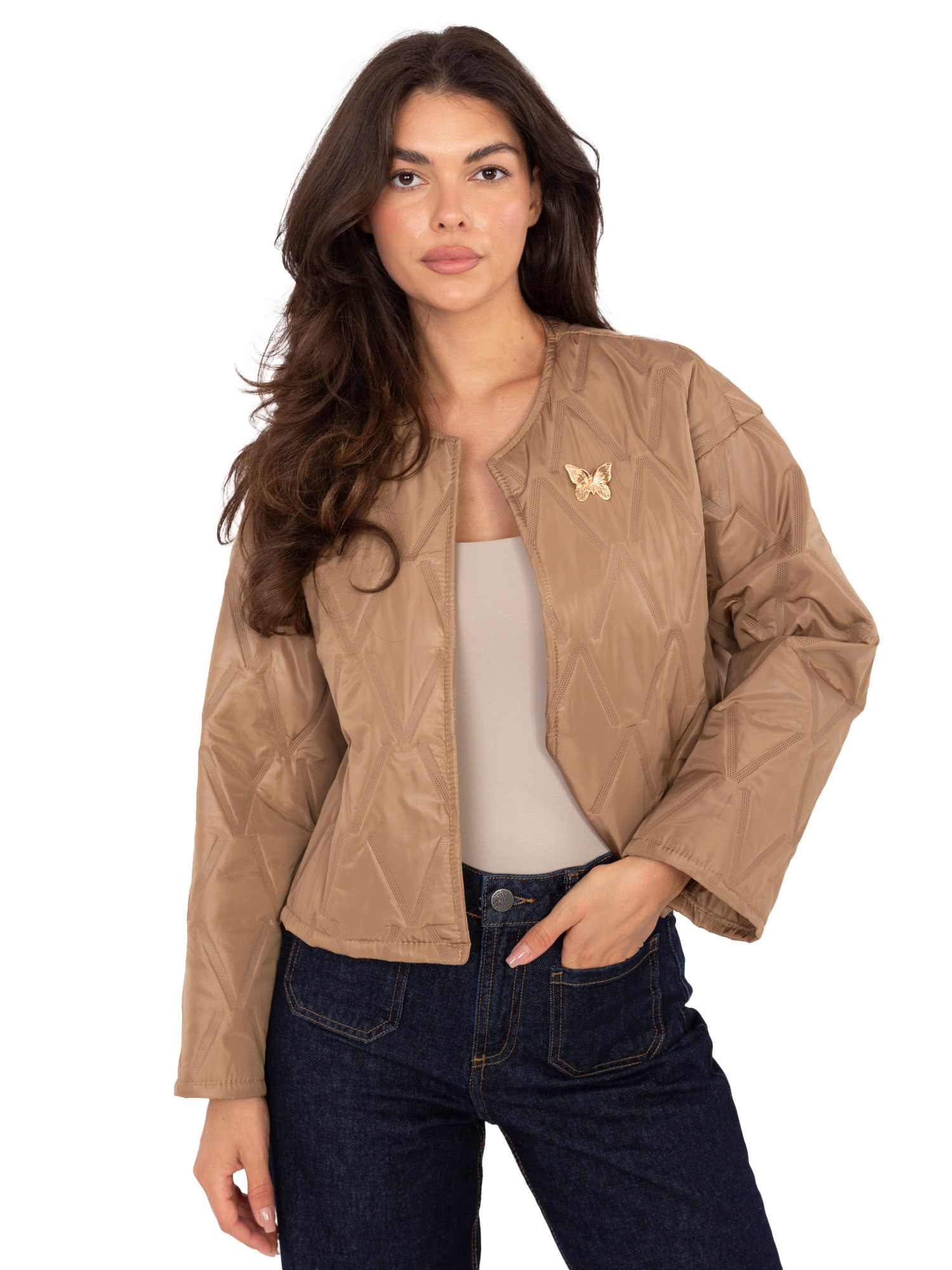Дамско Яке RUE PARIS Camel – Елегантност и Комфорт - Image 3