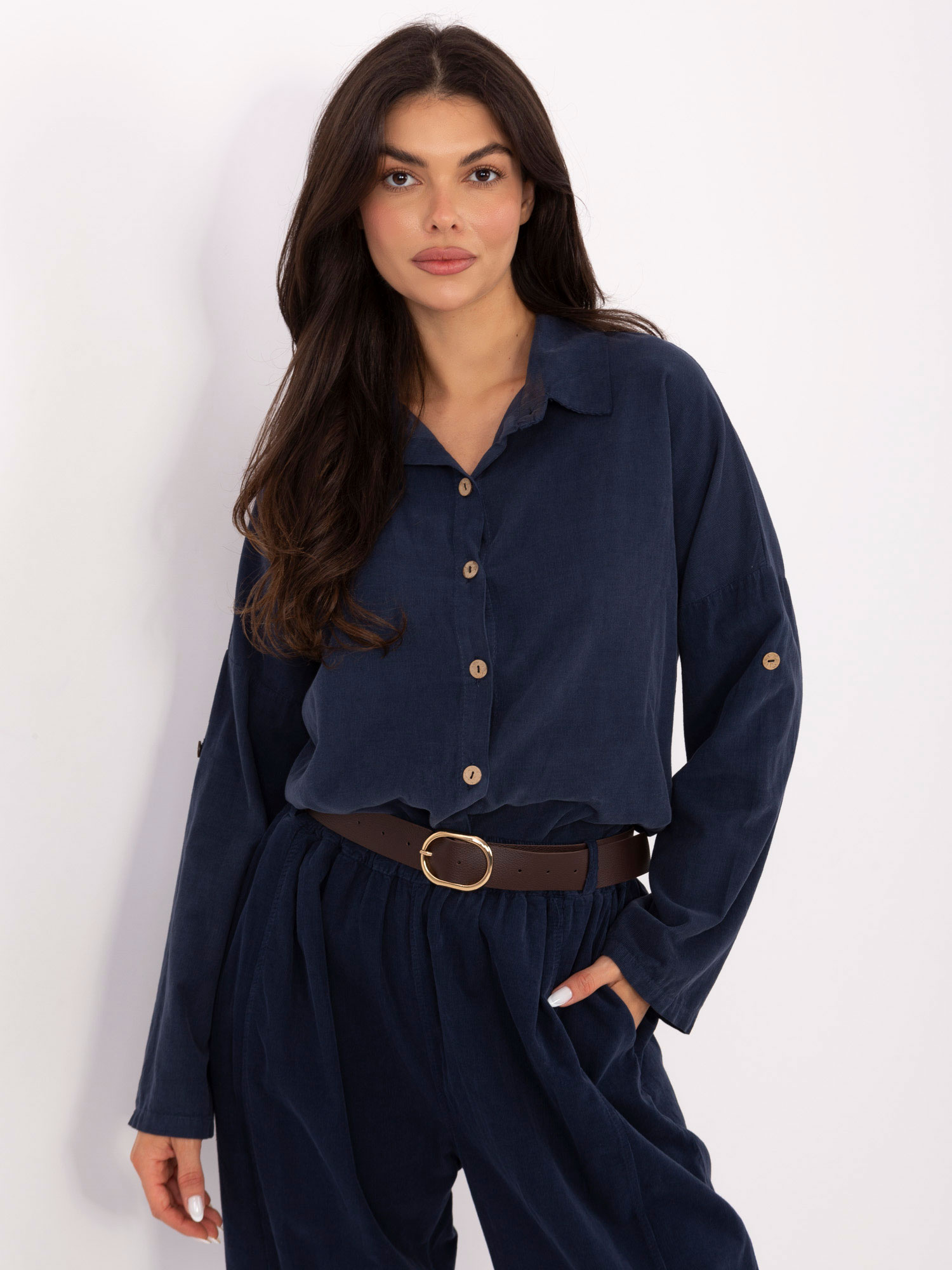 Тъмносиня риза ITALY MODA - Елегантна и стилна - Image 3