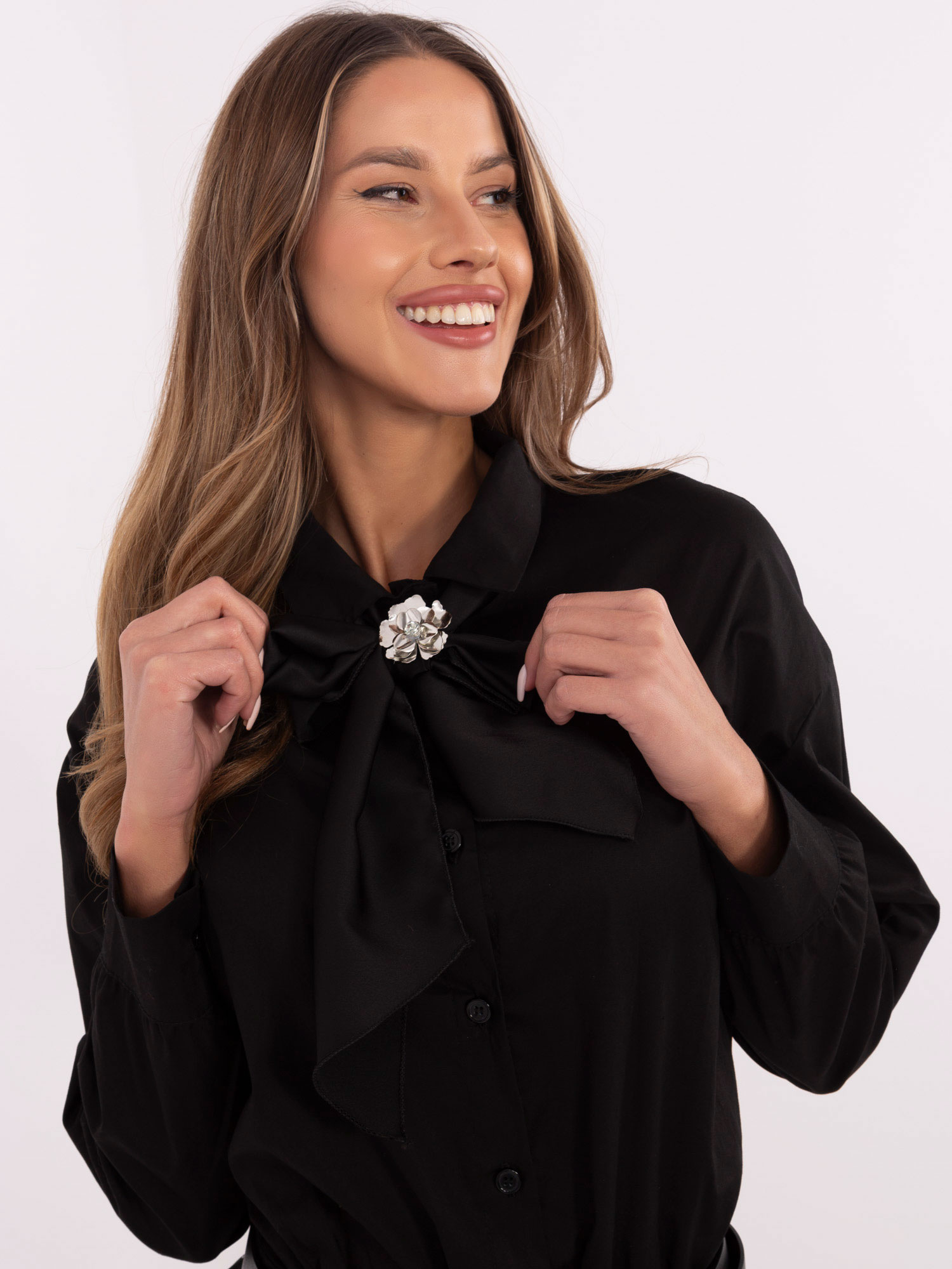 Черна Риза ITALY MODA - Елегантна и Удобна - Image 3