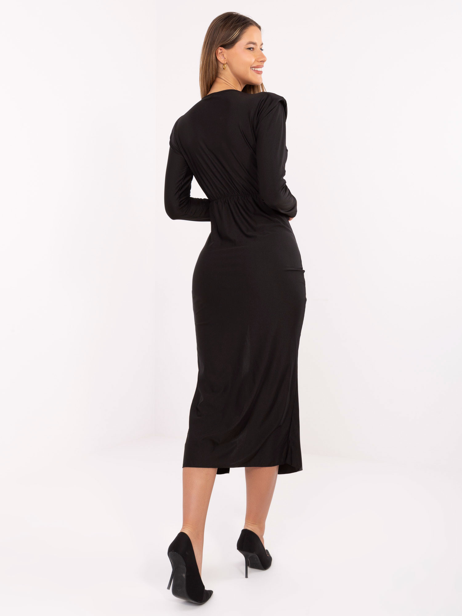 Черна Рокля ITALY MODA - Елегантна и Удобна - Image 4