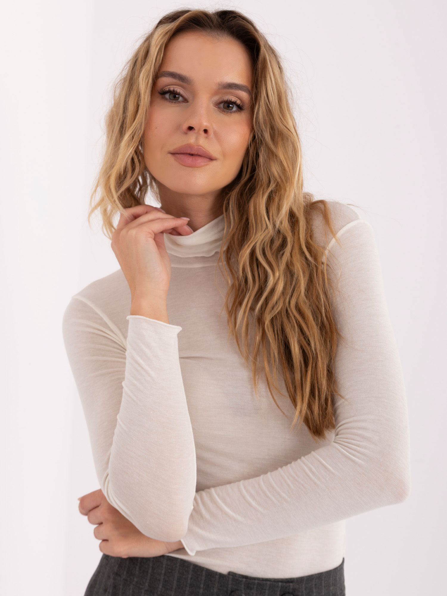 Елегантна Екрю Блуза ITALY MODA - Кашмир - Image 2