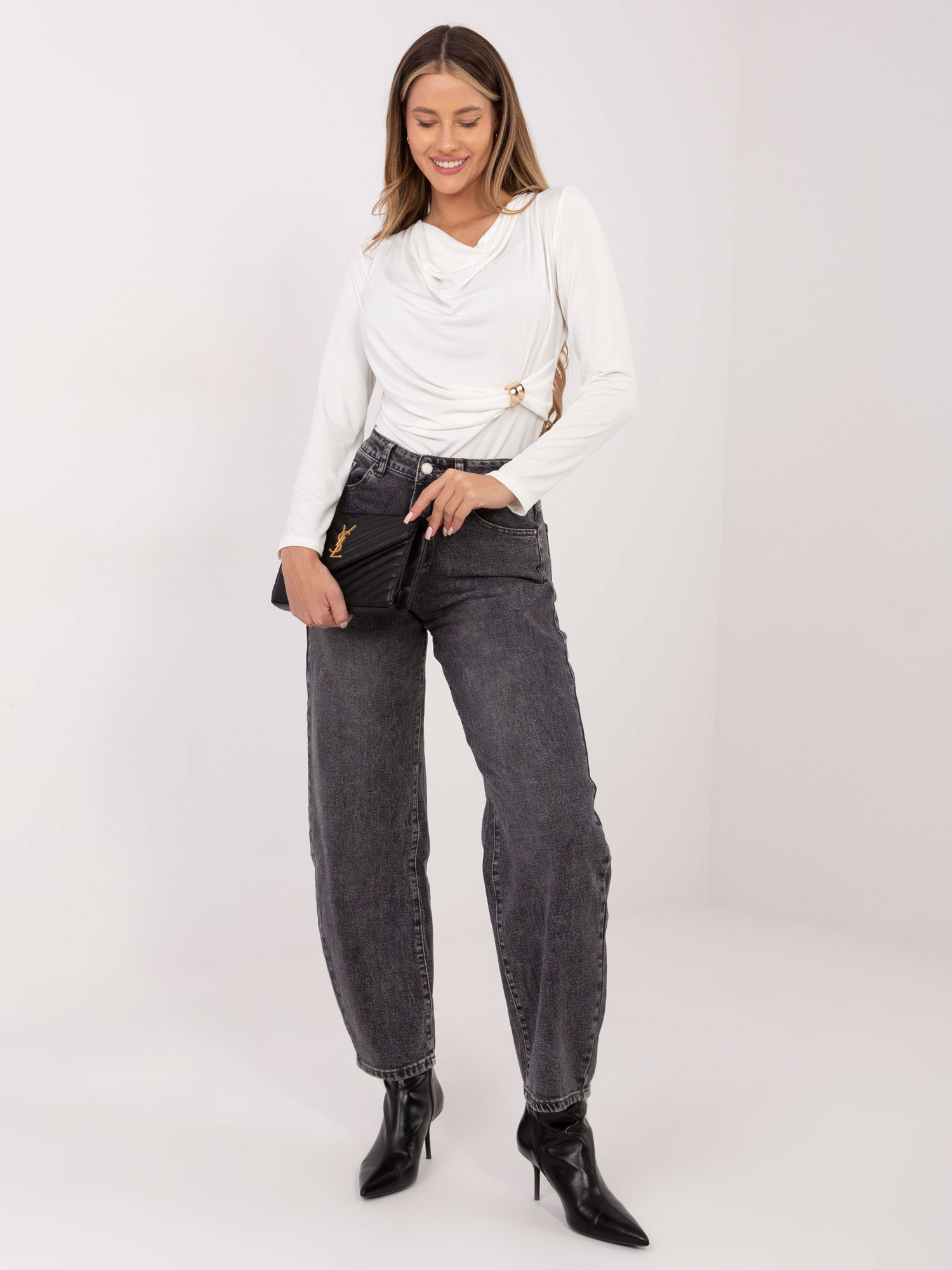 Елегантна Блуза ITALY MODA Екрю - Нова Колекция - Image 4