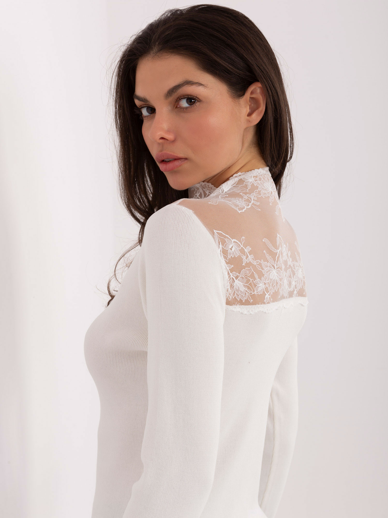 Елегантен екрю пуловер SHOP SMILE - Вискоза - Image 4