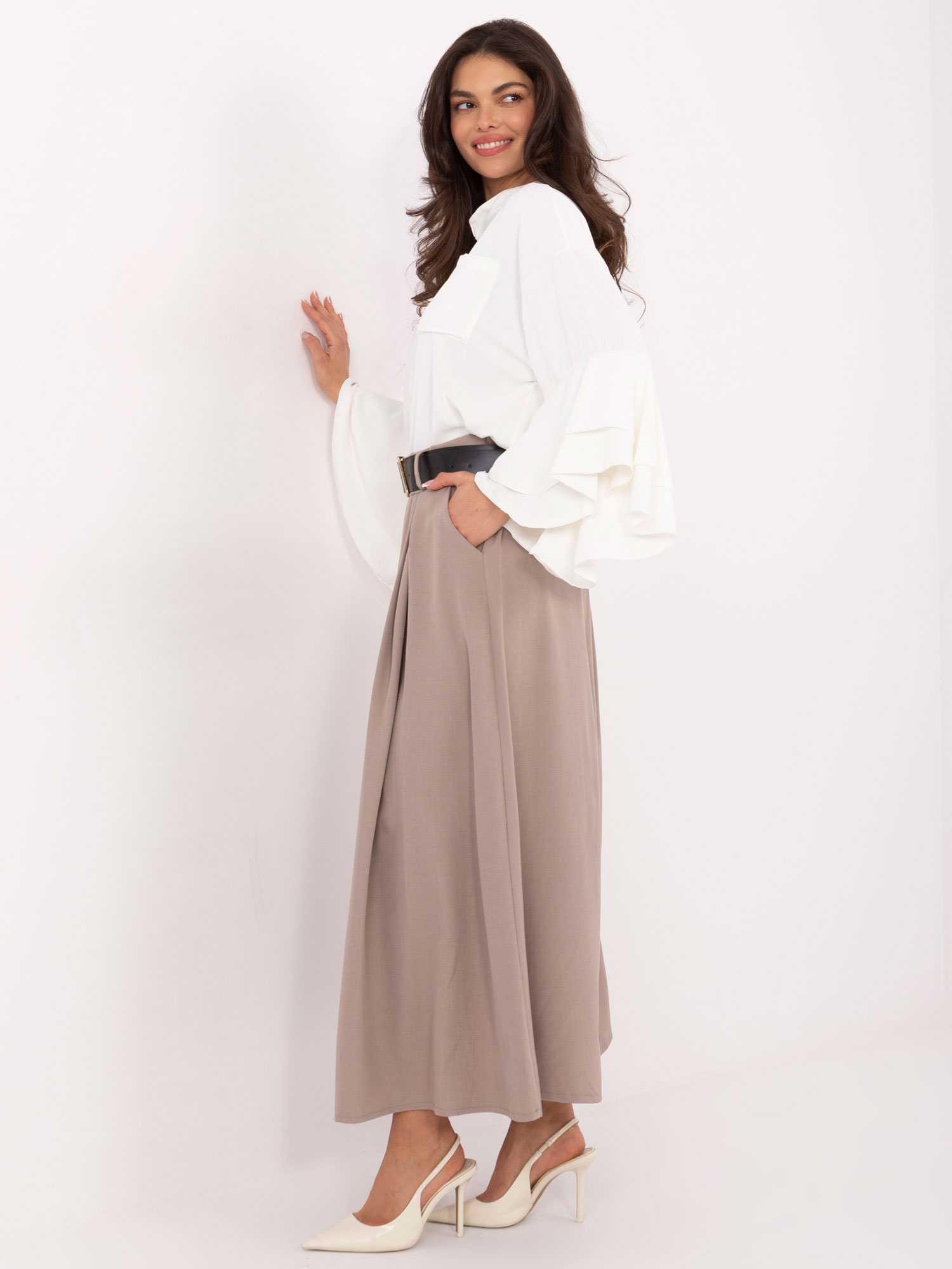 Елегантна бежова пола MODA ITALY - Високо качество! - Image 4