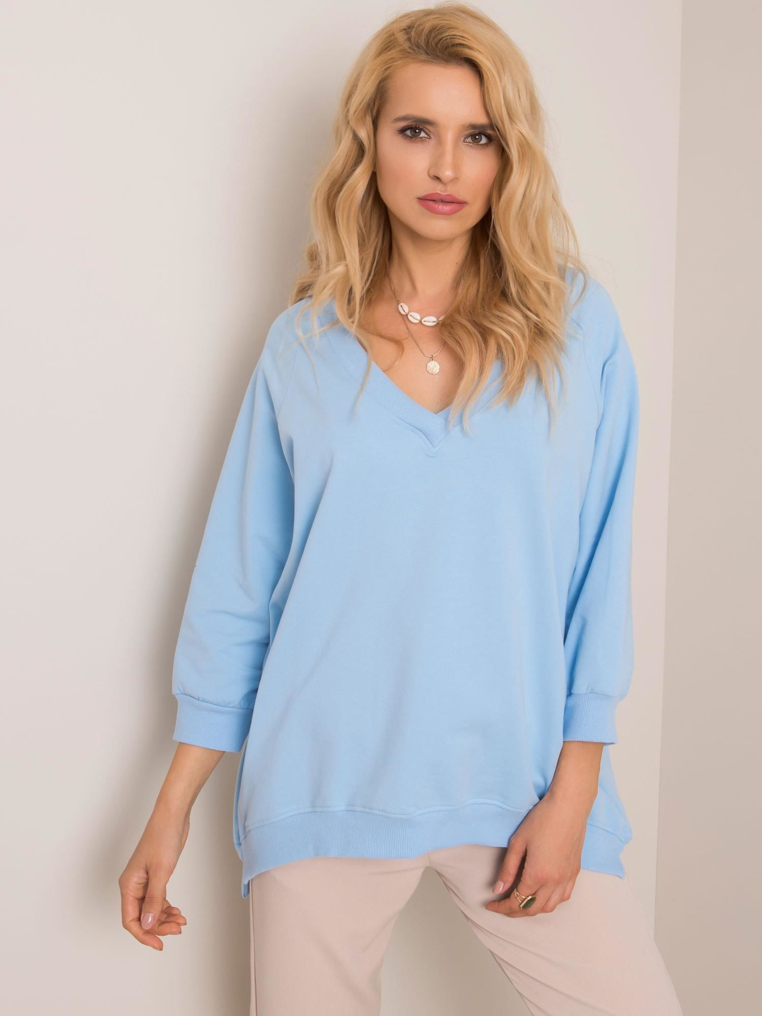 Небесно Синя Блуза RUE PARIS Oversize - Комфорт и Стил - Image 3
