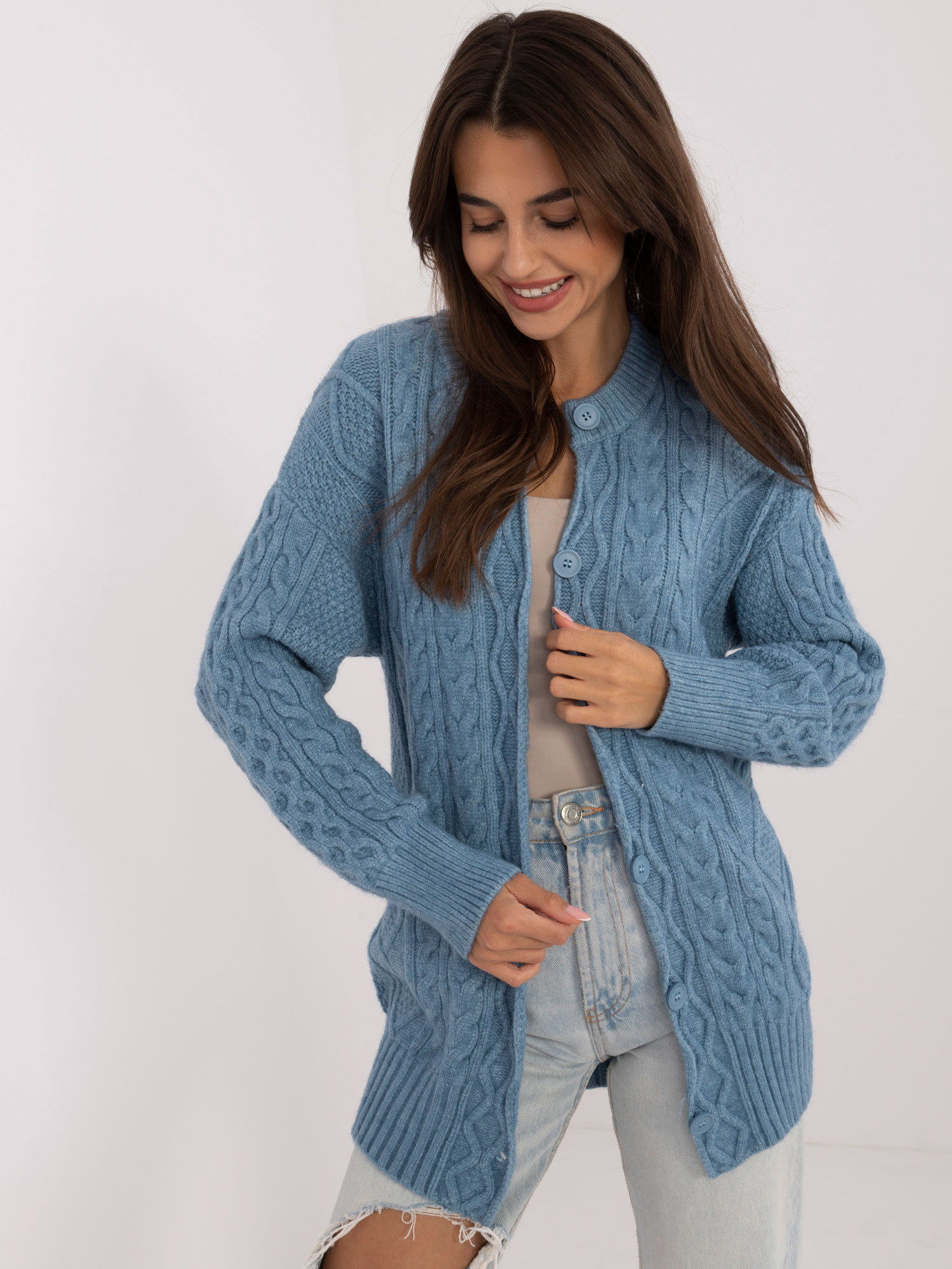 Син Пуловер Wool Fashion Italia - Елегантен и Топъл - Image 2