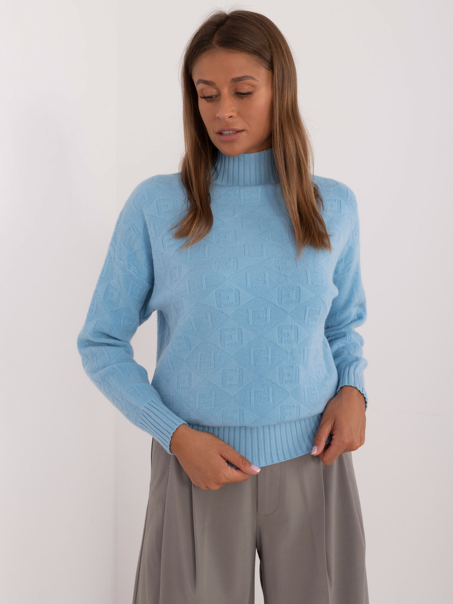 Син Пуловер Wool Fashion Italia - Модерен и Уютен - Image 2