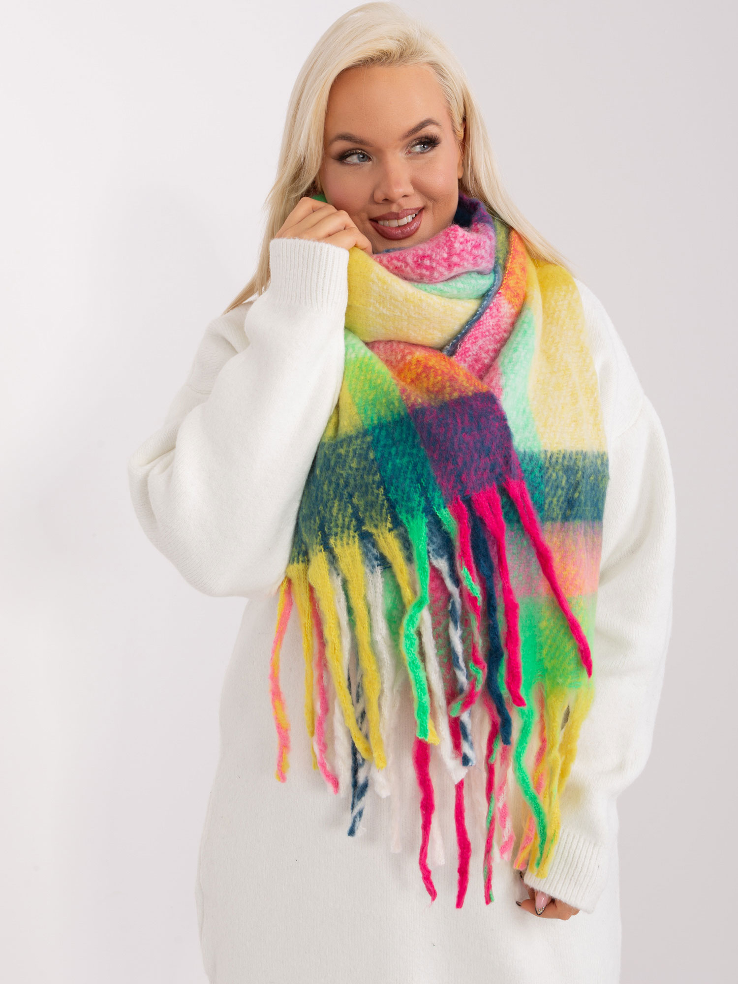 Розов Шал Wool Fashion Italia - Елегантност - Image 2