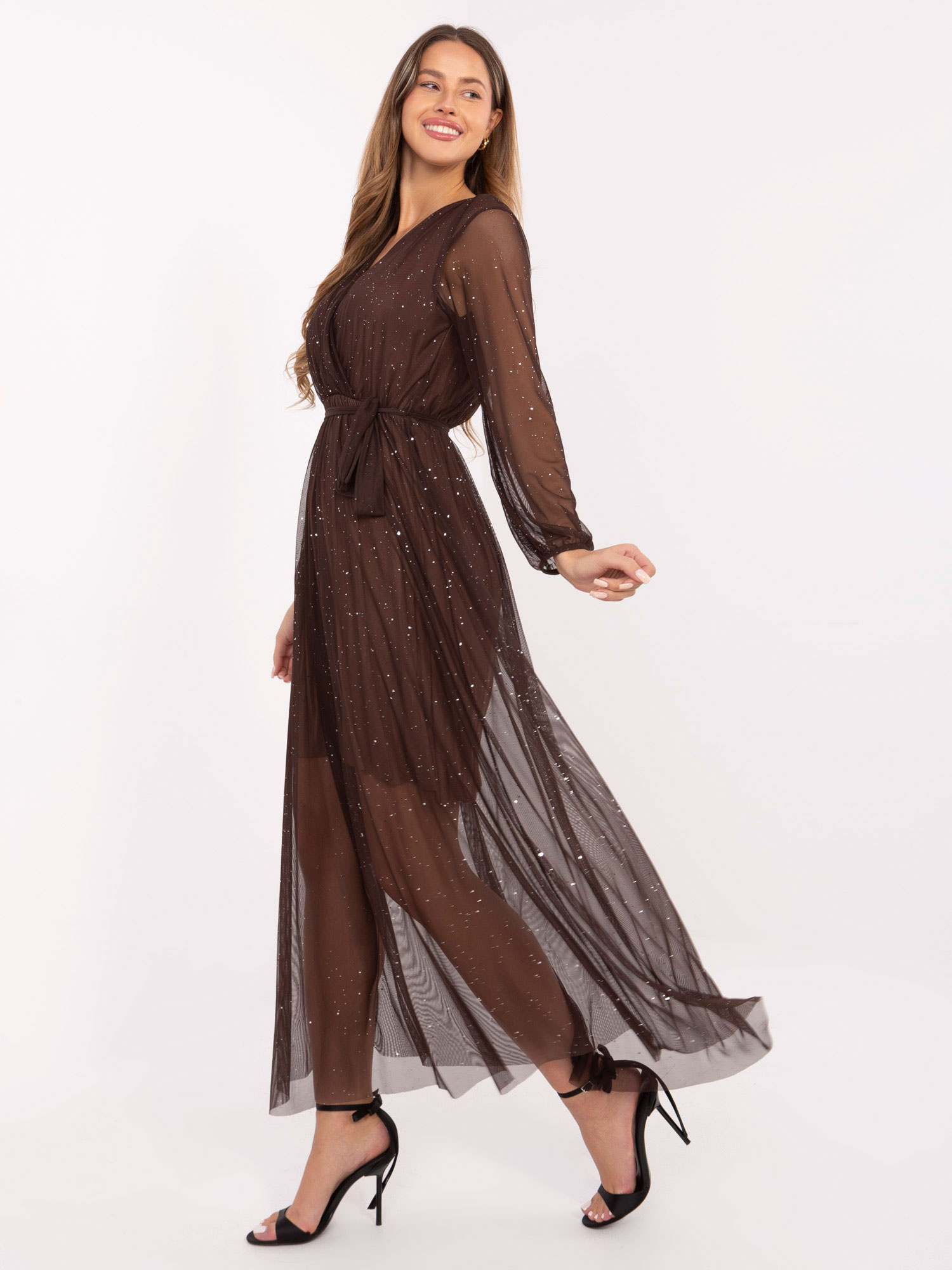 Елегантна Кафява Рокля ITALY MODA - Уникален Стил - Image 5