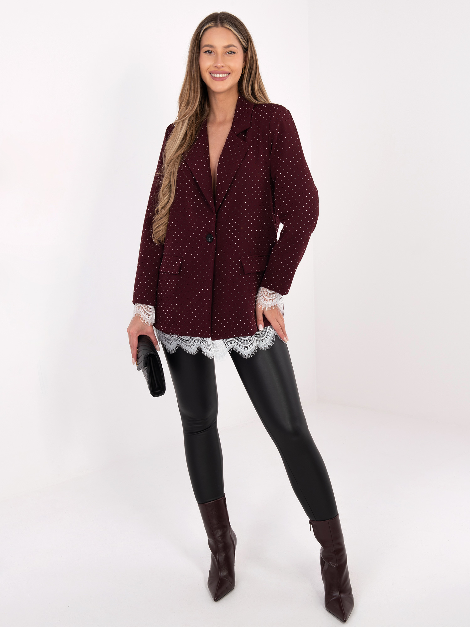 Бордо Италианско Сако ITALY MODA - Елегантност - Image 3