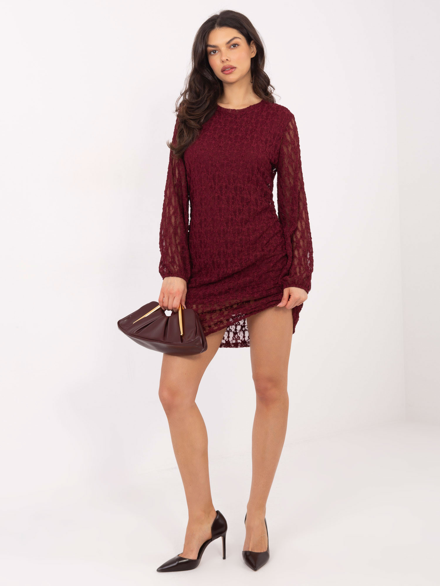Бордо Рокля ITALY MODA - Елегантност и Комфорт - Image 4
