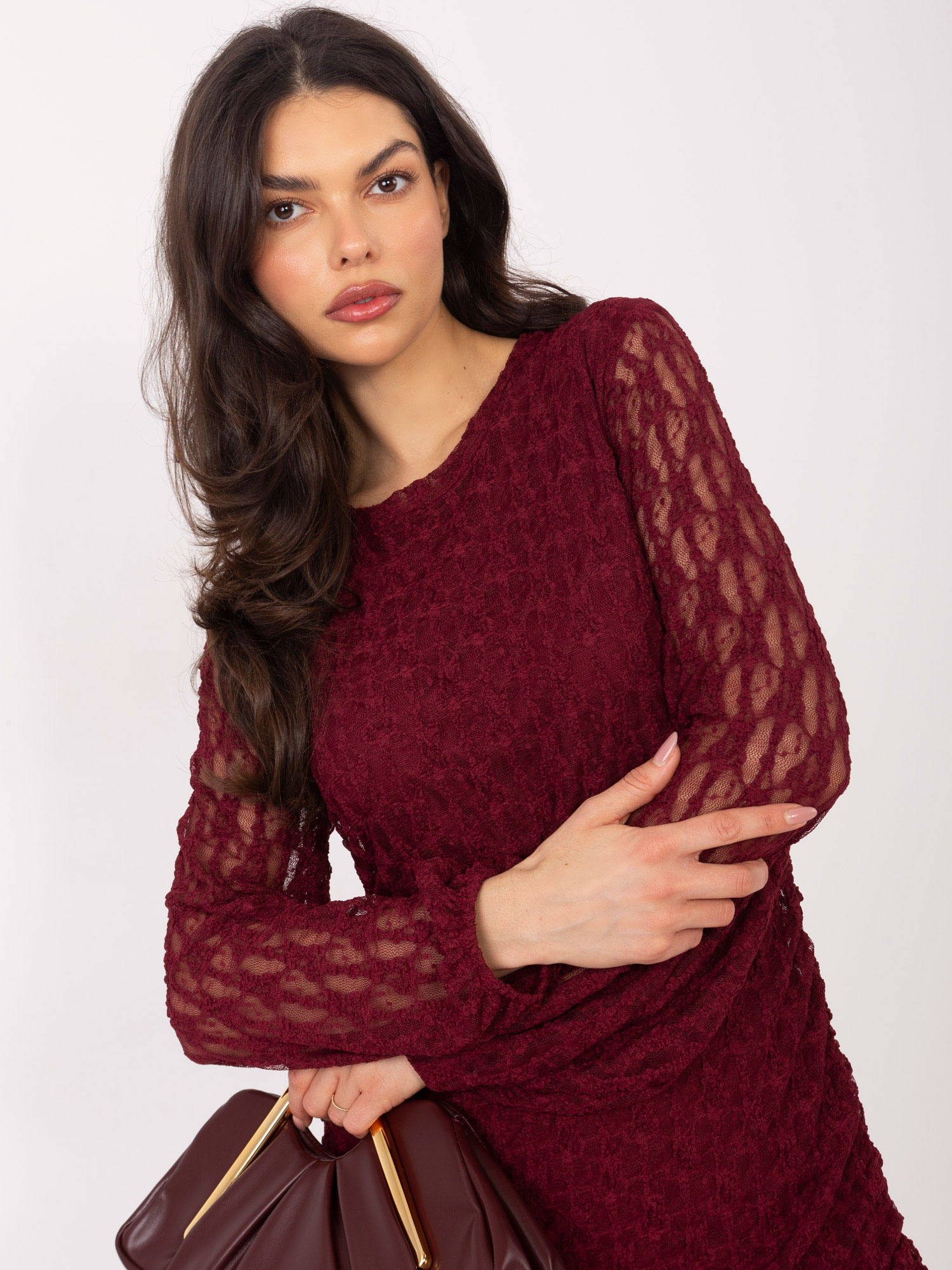 Бордо Рокля ITALY MODA - Елегантност и Комфорт - Image 3