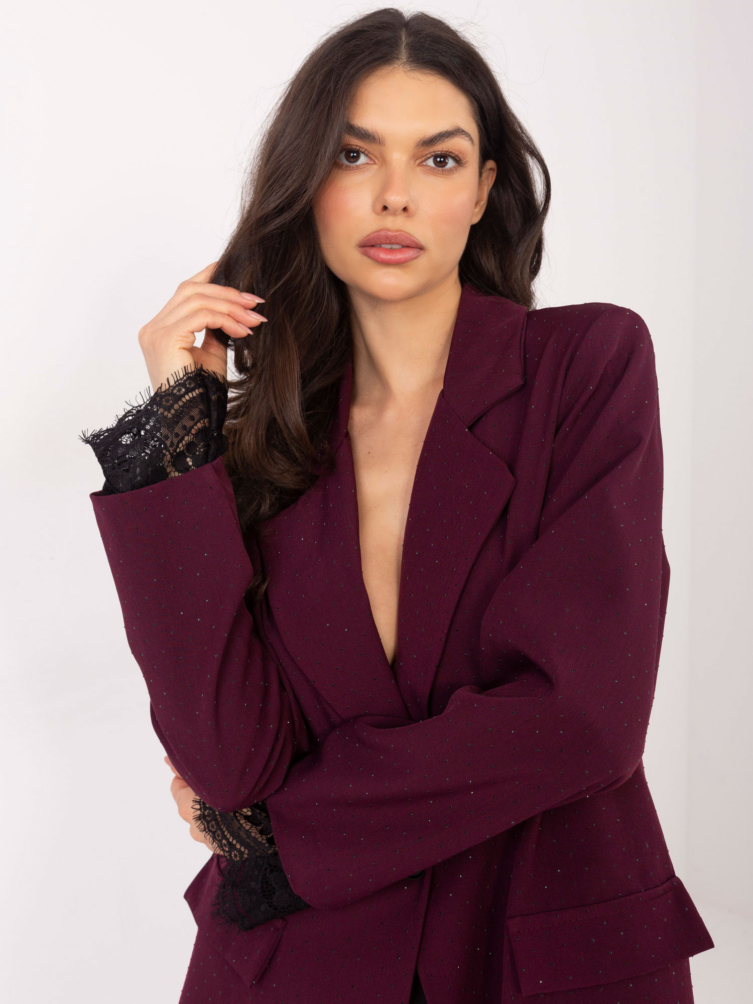 Тъмно Червено Дамско Сако ITALY MODA - Image 4