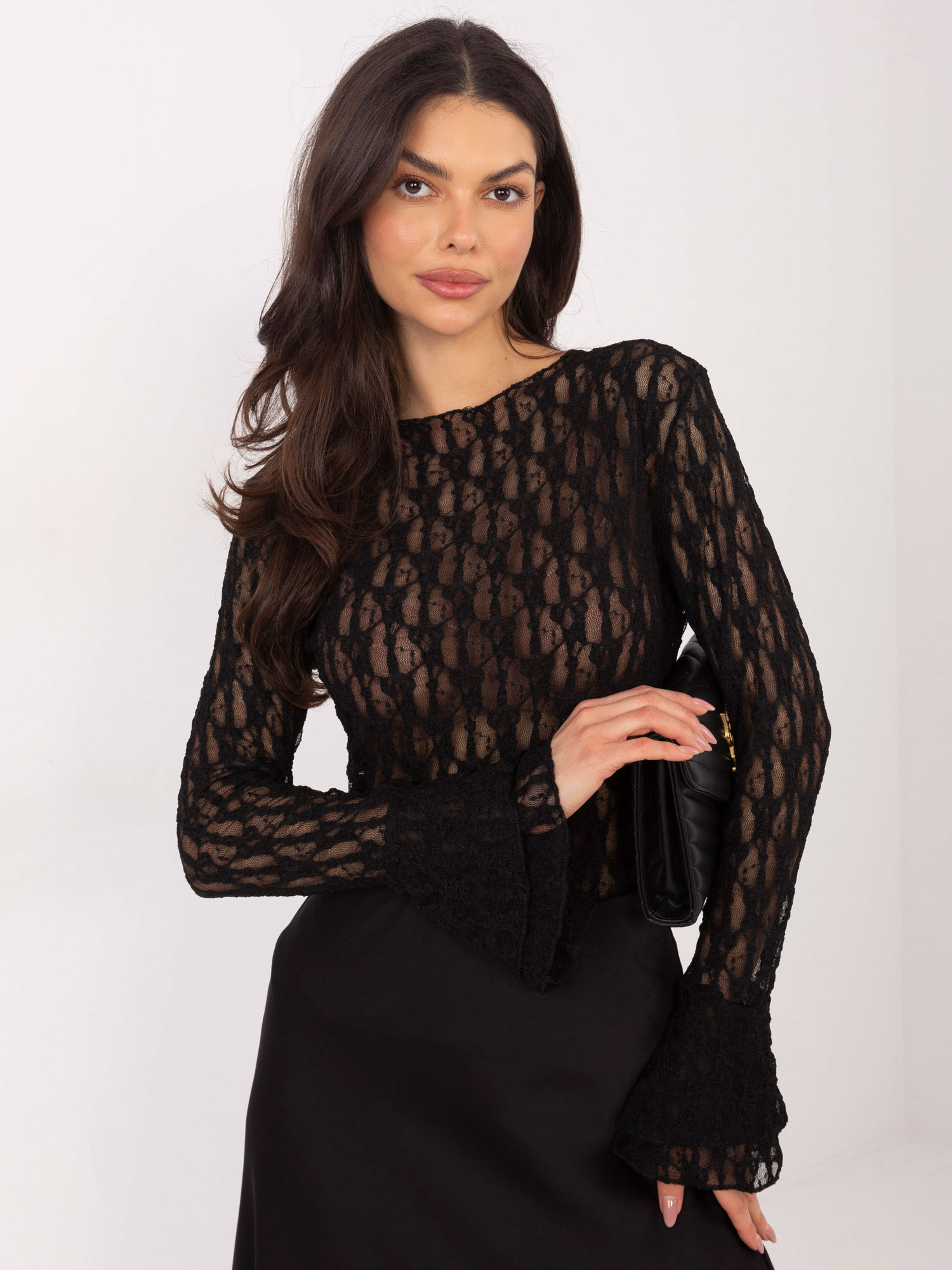 Черна Блуза ITALY MODA - Елегантна и Удобна - Image 3