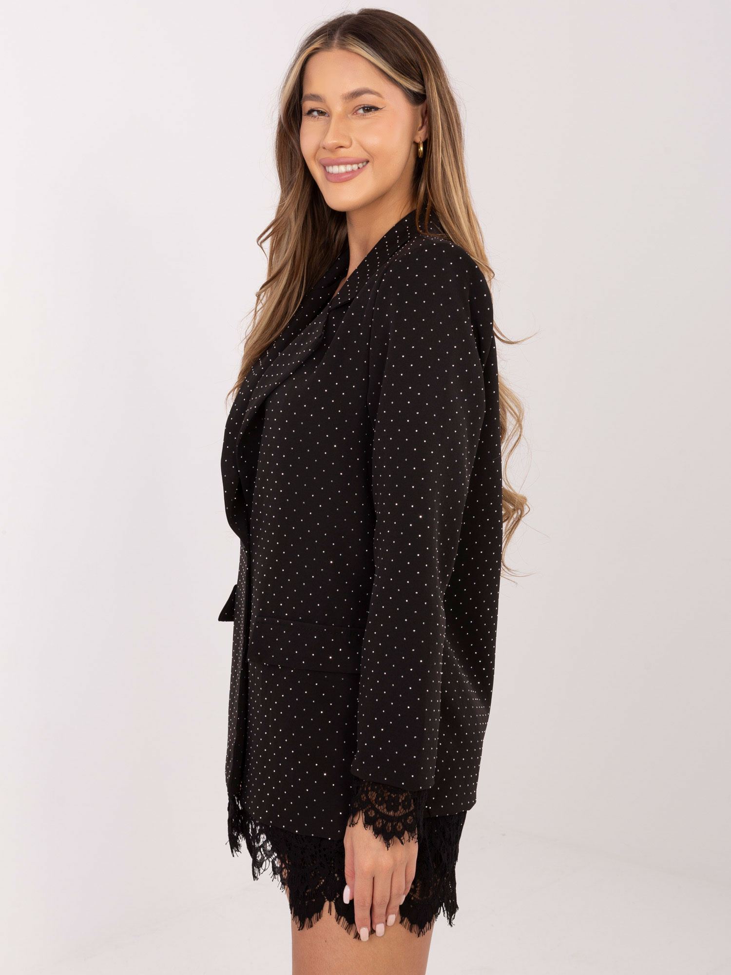 Елегантно черно-сребристо сако ITALY MODA - Image 3
