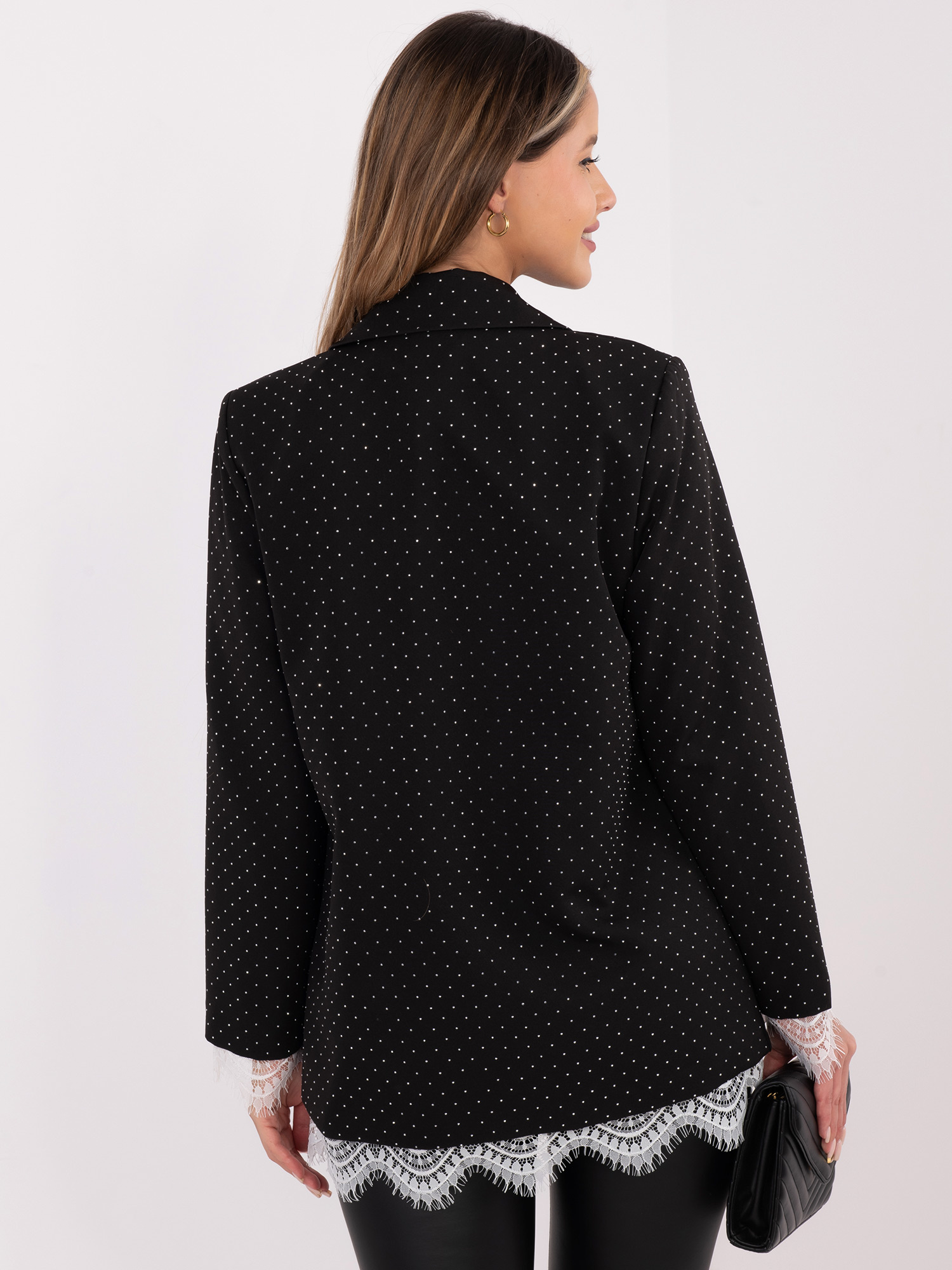 Елегантно черно-сребристо сако ITALY MODA - Image 3