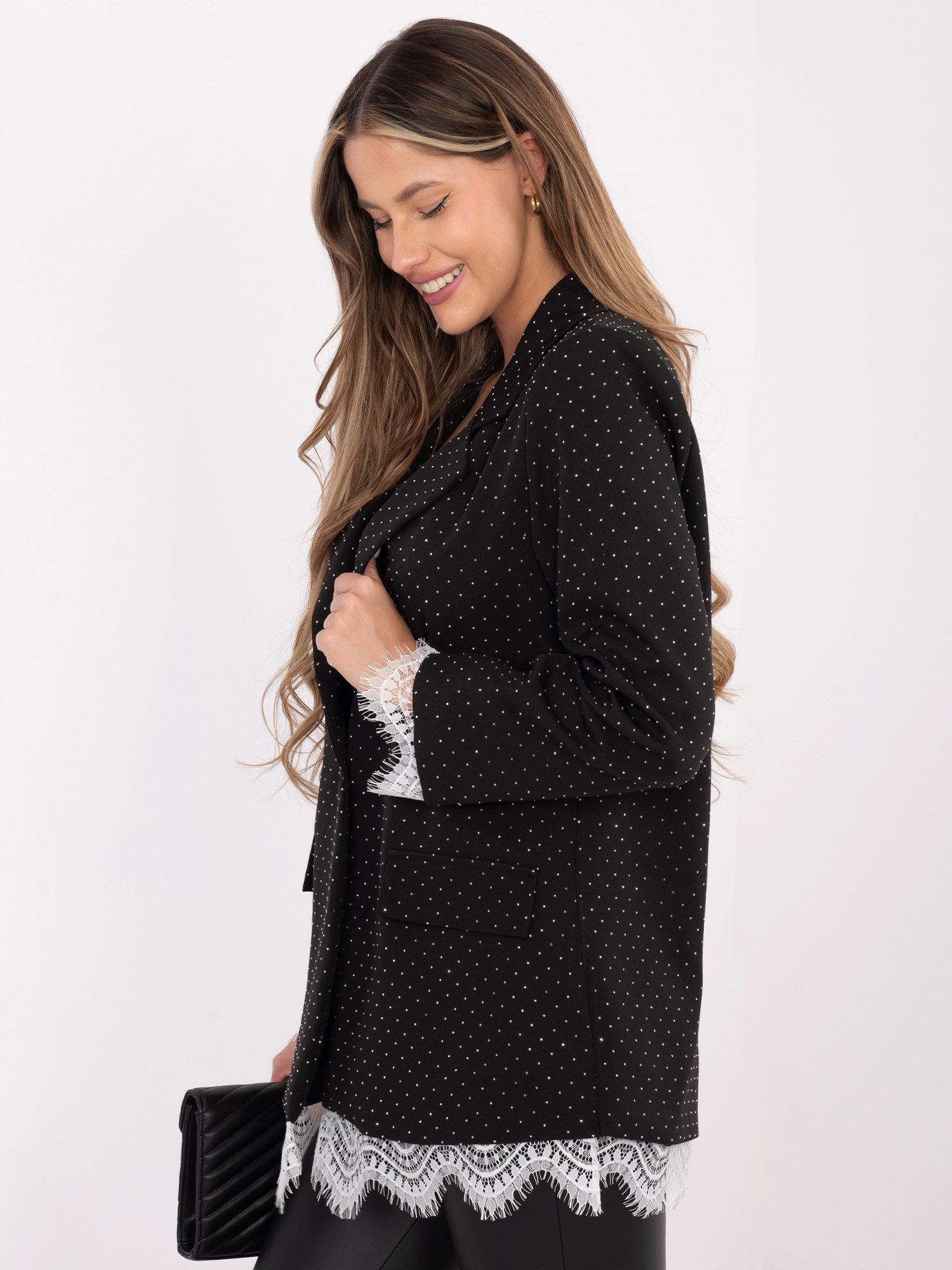 Елегантно черно-сребристо сако ITALY MODA - Image 6