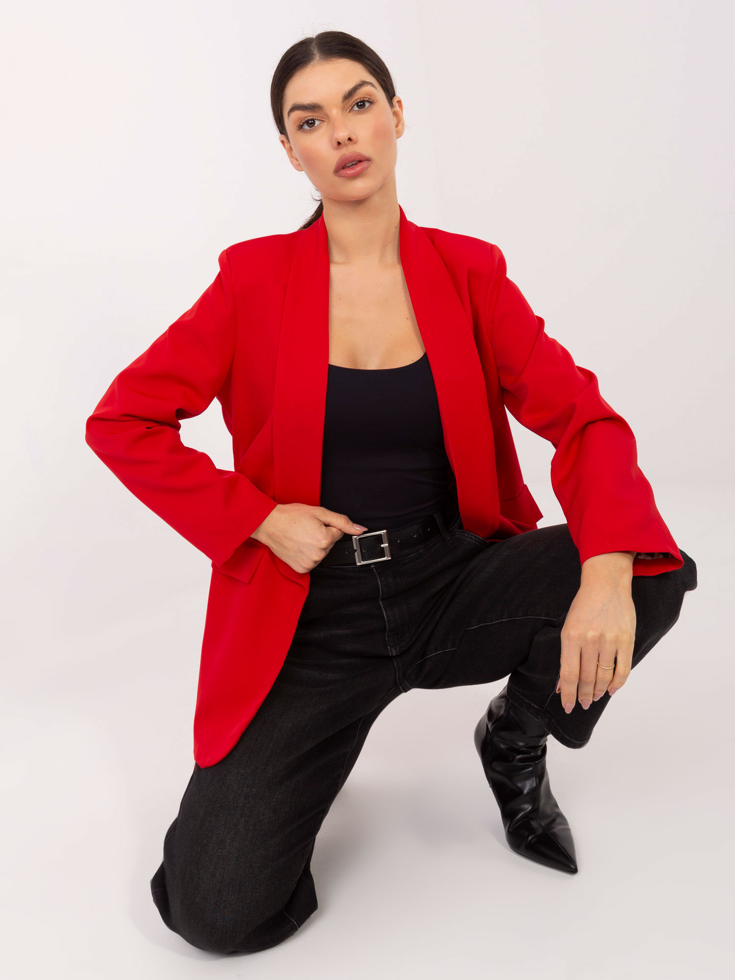 Червено Дамско Сако ITALY MODA - Елегантност - Image 2