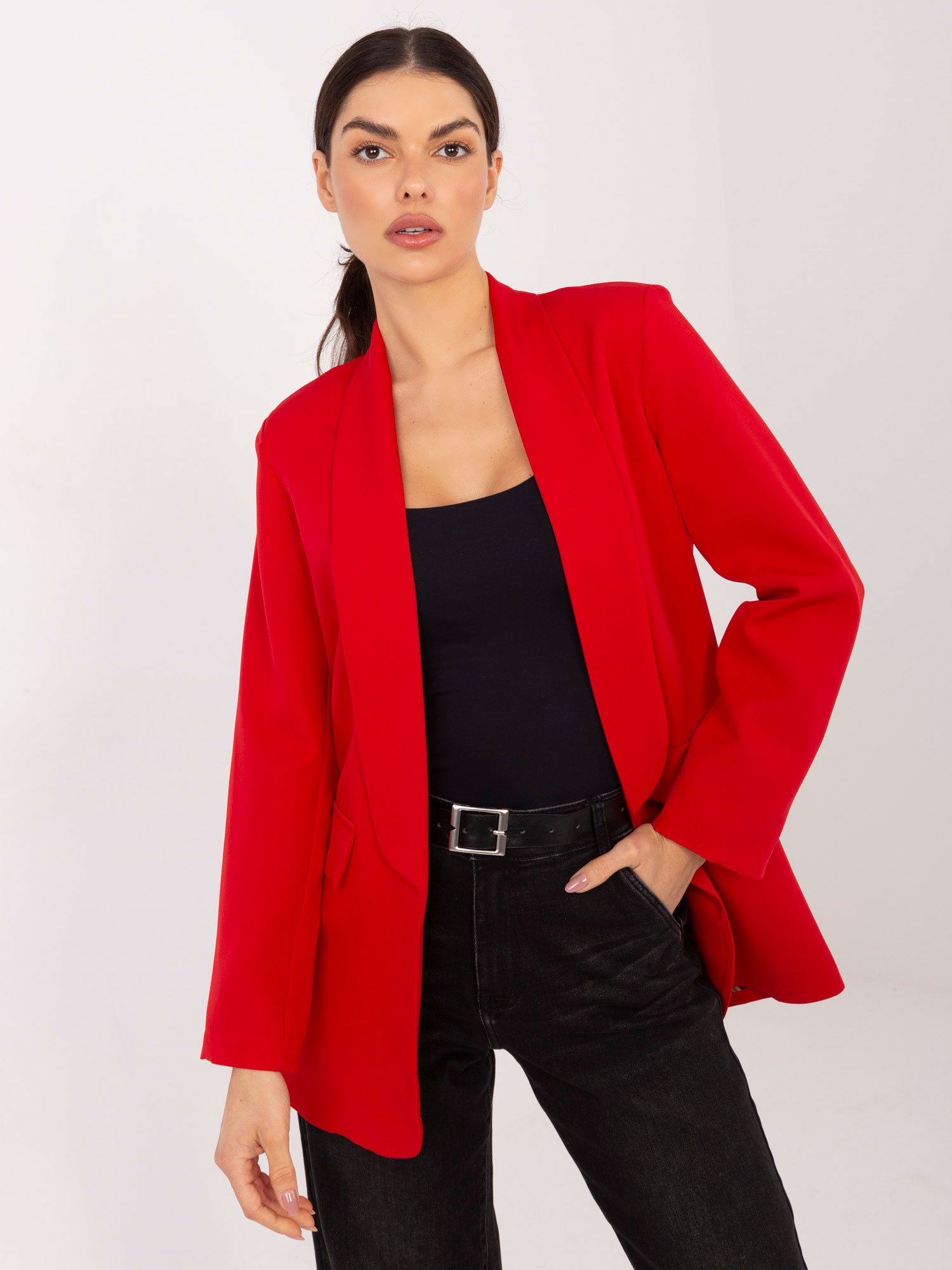 Червено Дамско Сако ITALY MODA - Елегантност - Image 3
