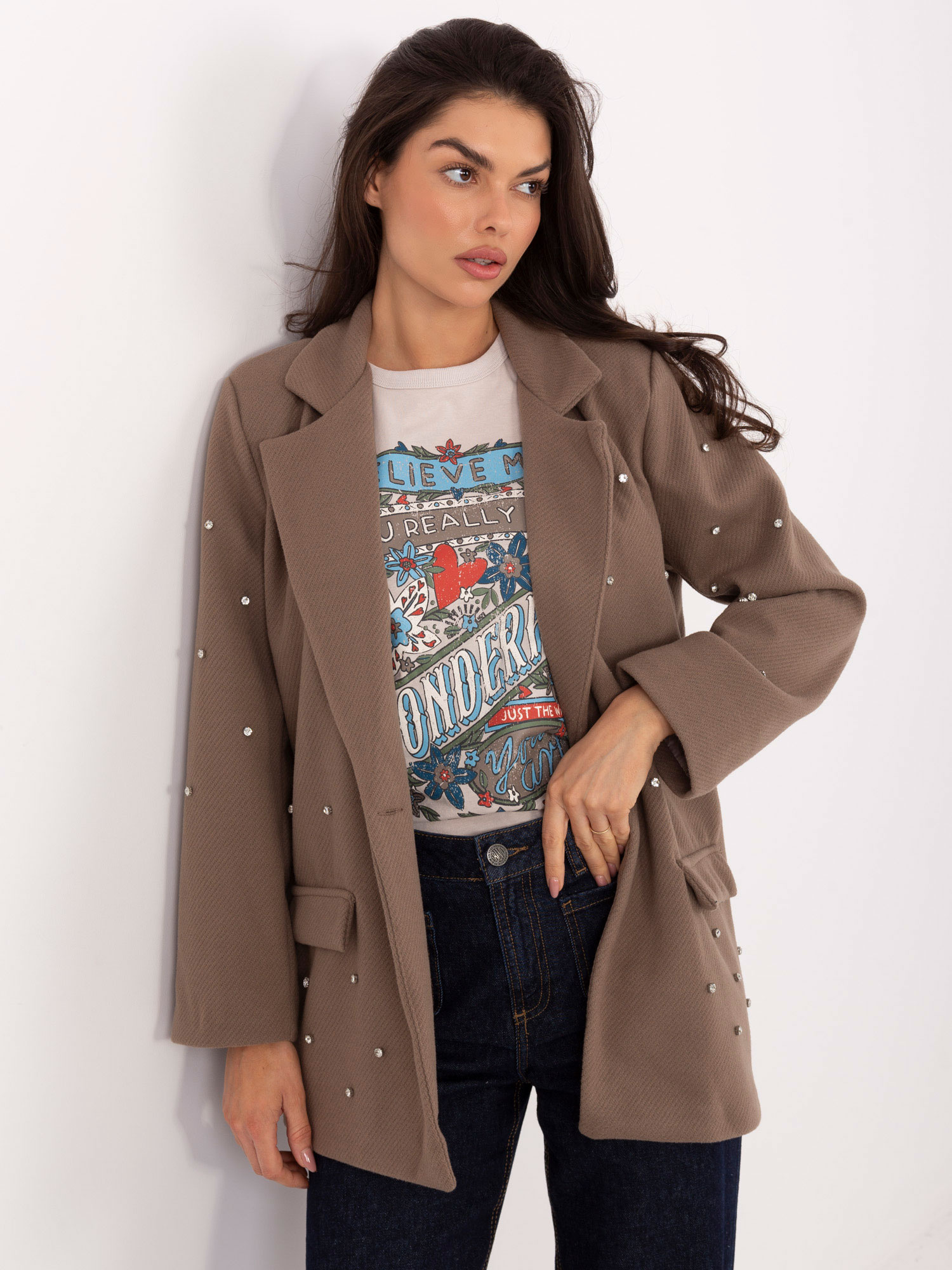 Бежово Дамско Сако ITALY MODA - Елегантност - Image 3