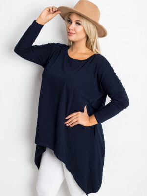 Тъмносиня Блуза RELEVANCE Plus Size с Джобове