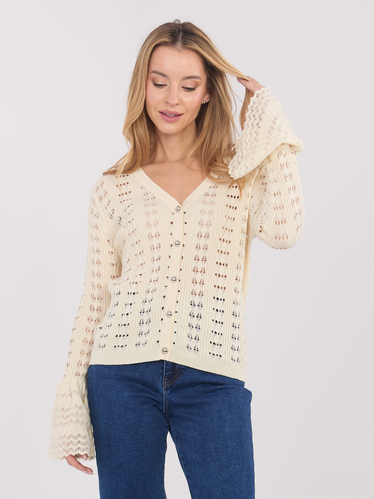 Бежов пуловер SHOP SMILE - Елегантен и Удобен - Image 3