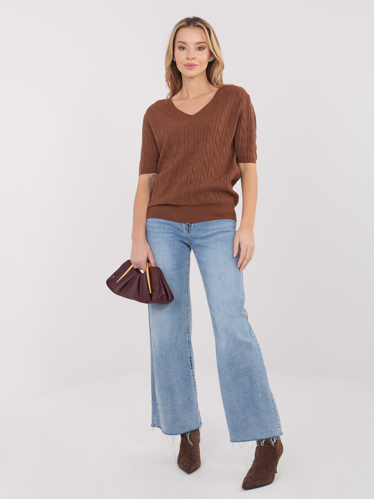SHOP SMILE Кафяв Пуловер - Мекота и Стил - Image 4
