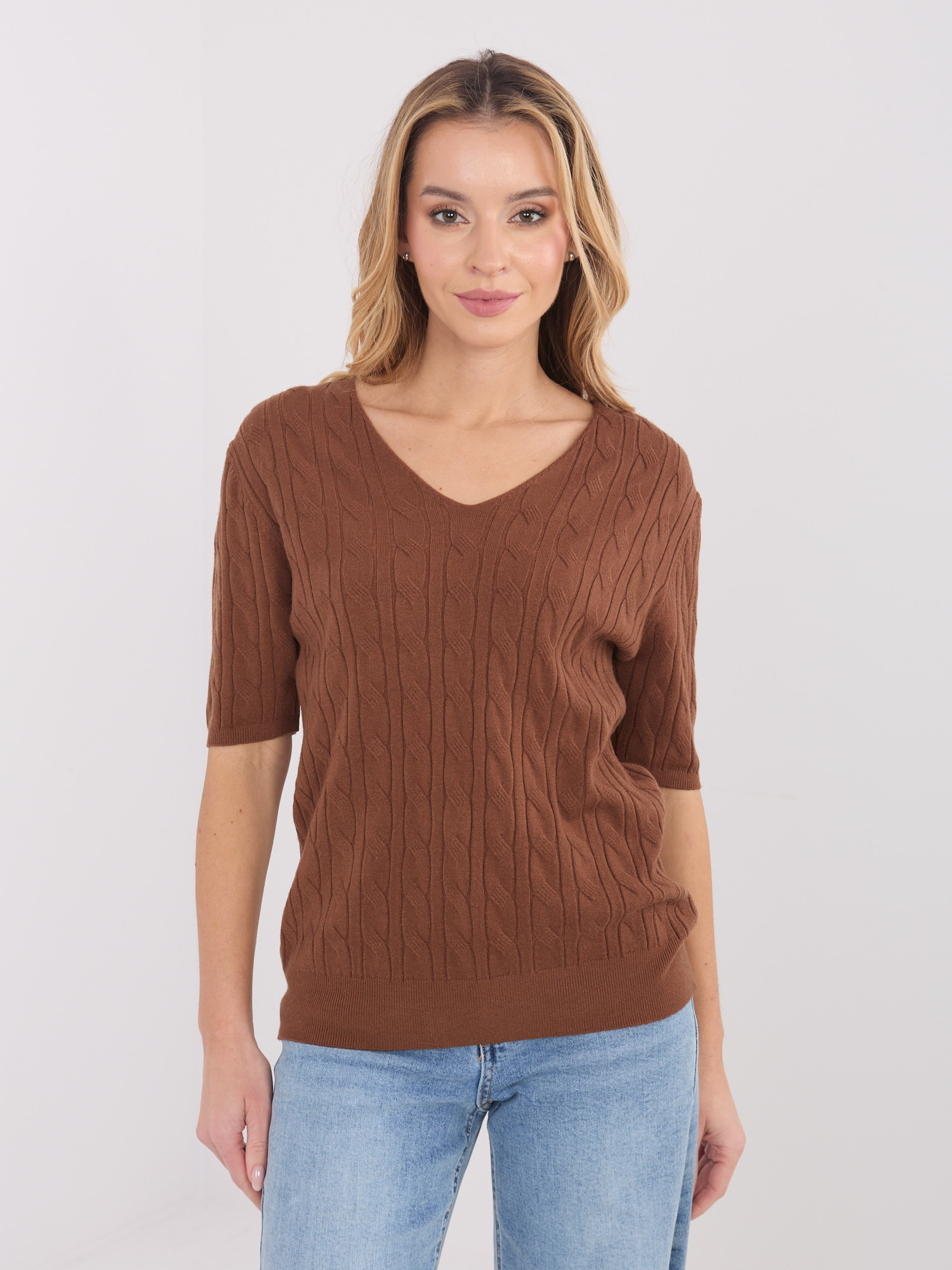SHOP SMILE Кафяв Пуловер - Мекота и Стил - Image 5