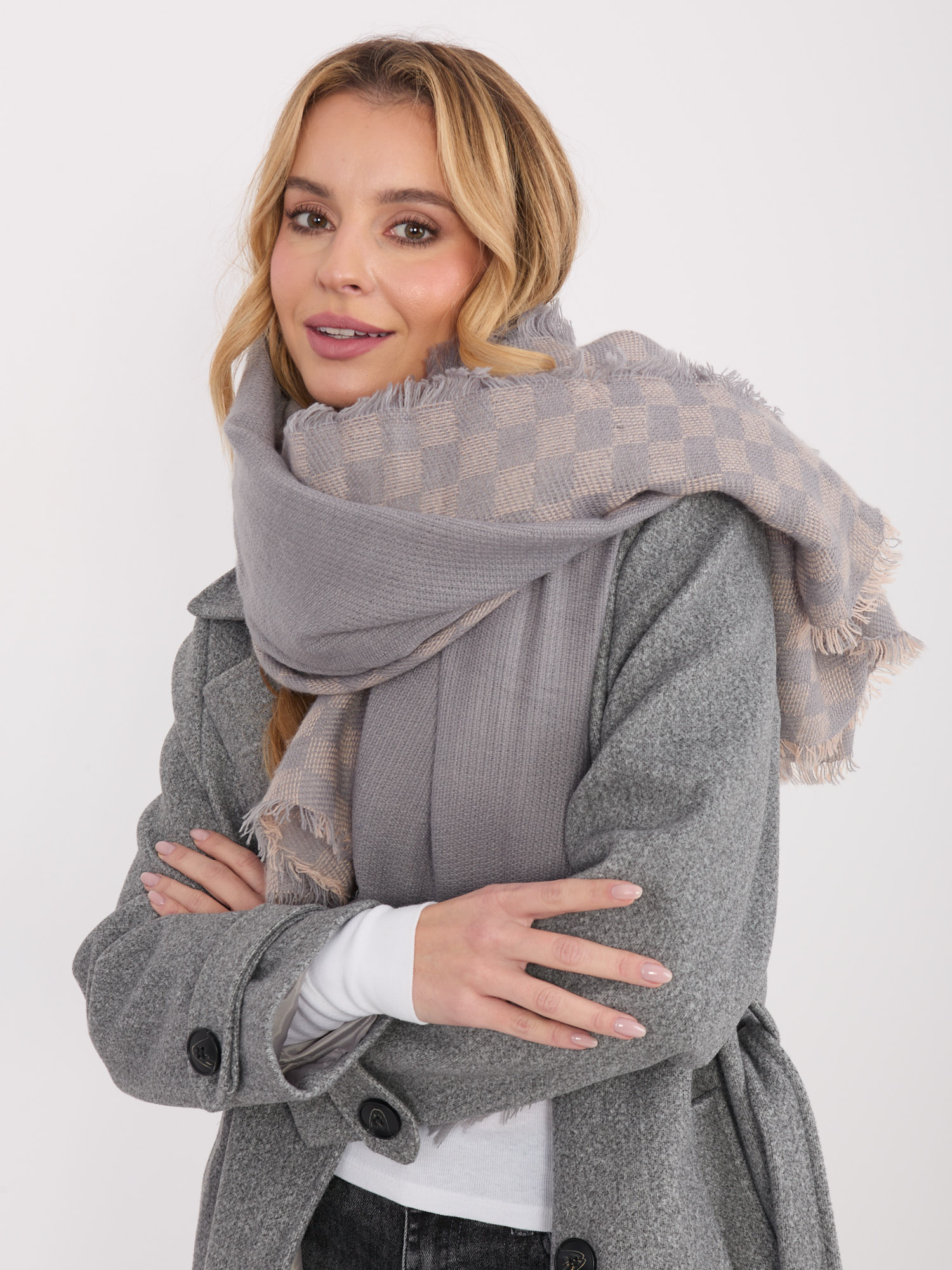 Елегантен Сиво-Розов Шал SHOP SMILE - Image 4
