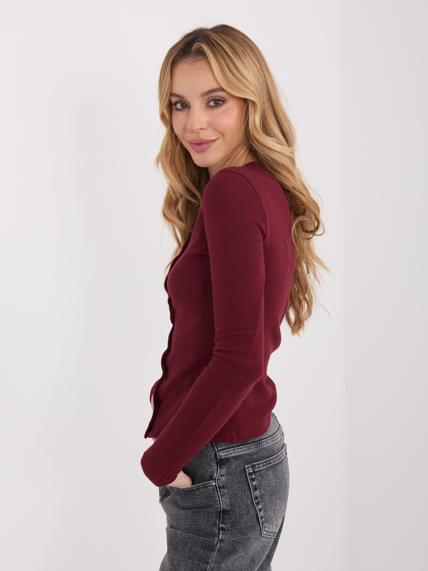 Бордо Блуза SHOP SMILE - Елегантна и Удобна - Image 3