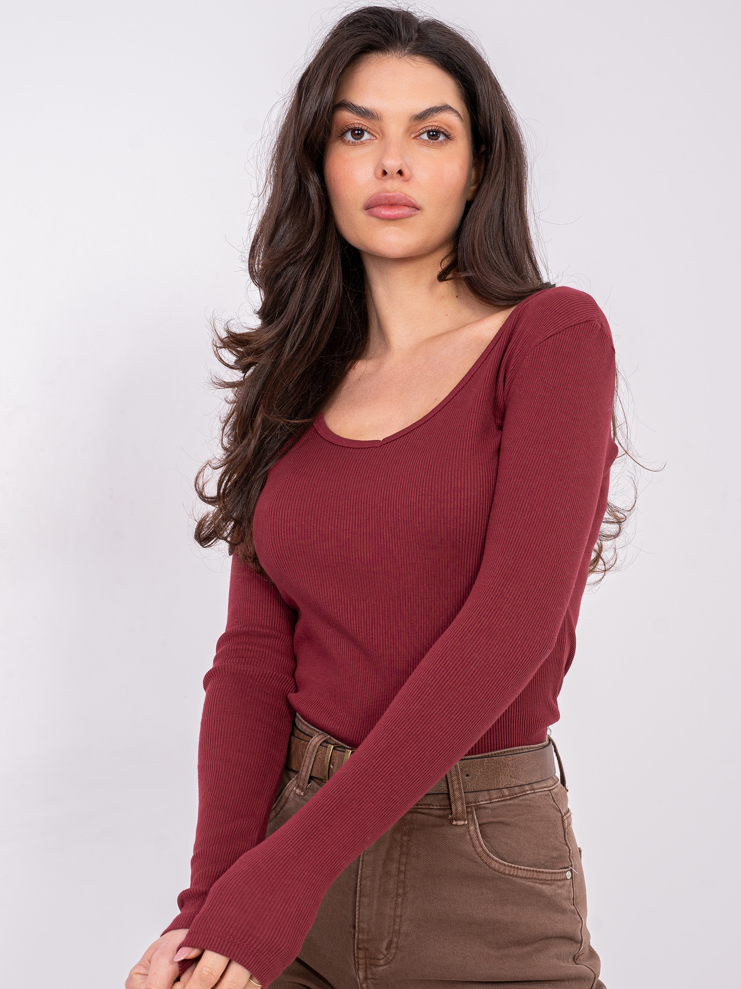 Бордо блуза SHOP SMILE - Елегантен комфорт - Image 4
