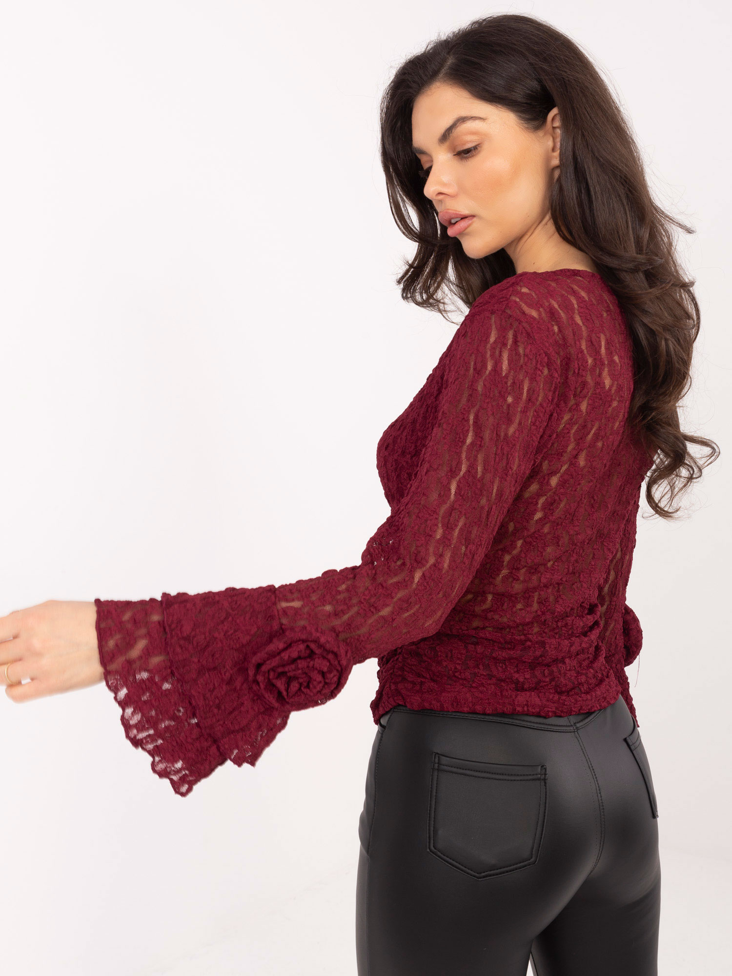 Бордо Блуза ITALY MODA - Елегантност и Комфорт - Image 4