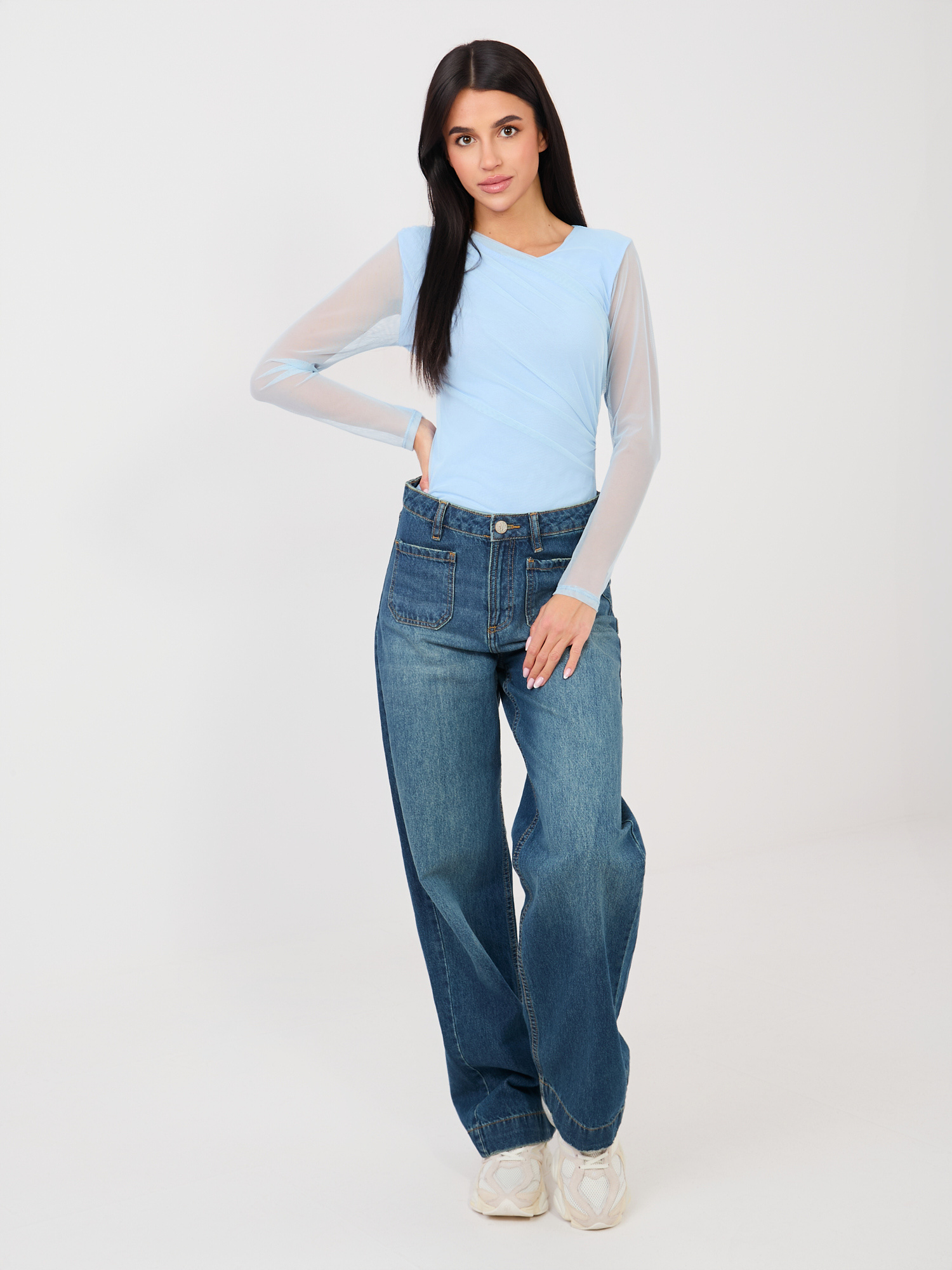 Светлосиньо Боди ITALY MODA - Елегантност и Комфорт - Image 4