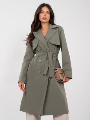 Khaki Палто RUE PARIS - Елегантност и Комфорт