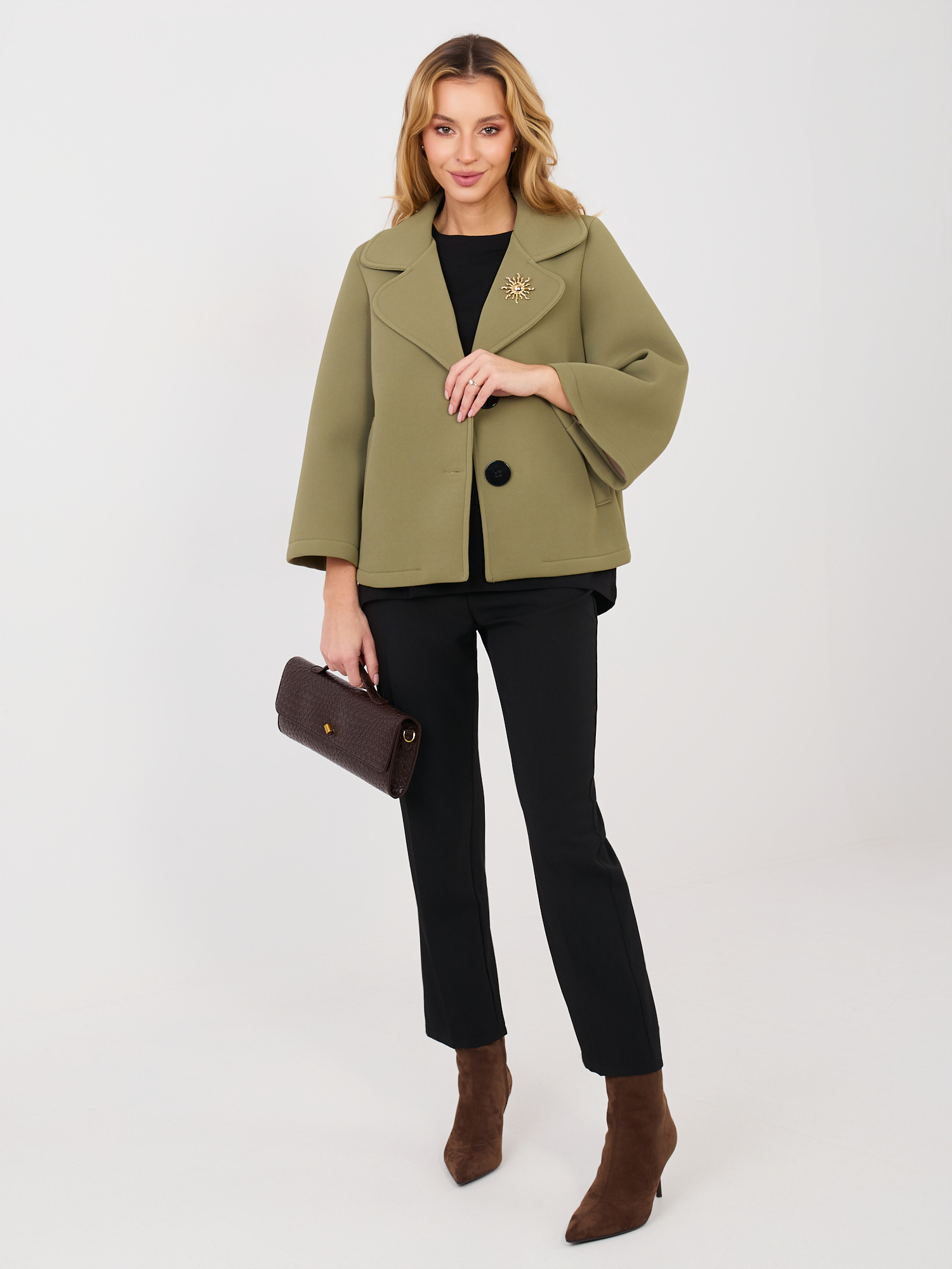 Дамско яке ITALY MODA Khaki - Стил и Комфорт - Image 5