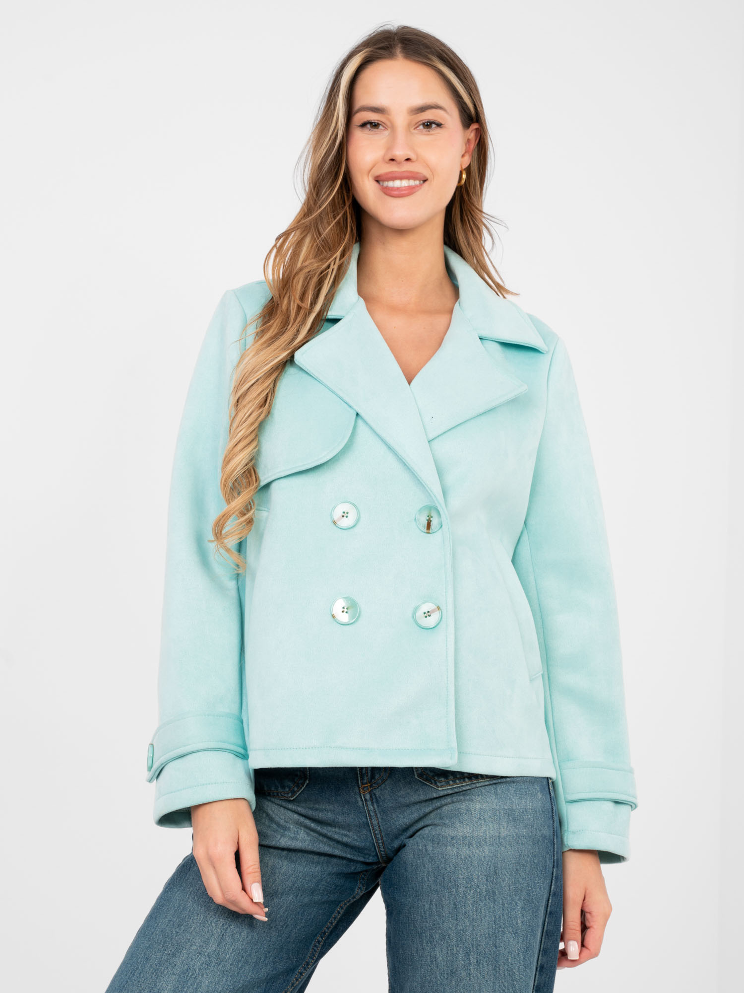 Стилна ментова дамска жилетка SHOP SMILE