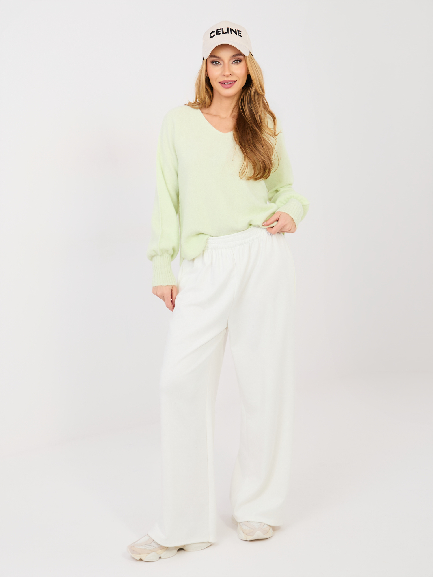 Изумруден пуловер ITALY MODA - Alpaca Mix - Image 3