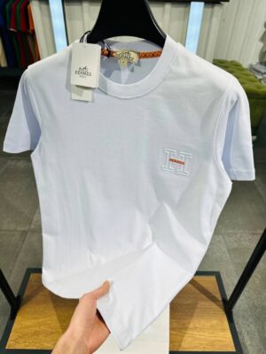 Мъжка тениска Hermès – луксозна бяла тениска с модерен дизайн и премиум качество