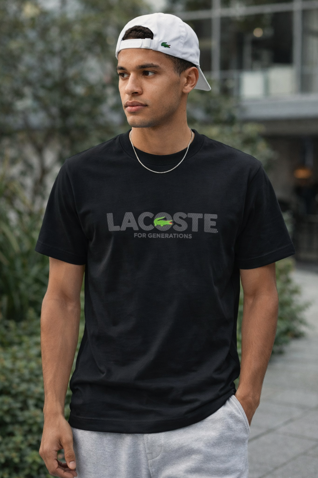 Мъжка тениска Lacoste черна с лого – стилна памучна тениска Lacoste - Image 2