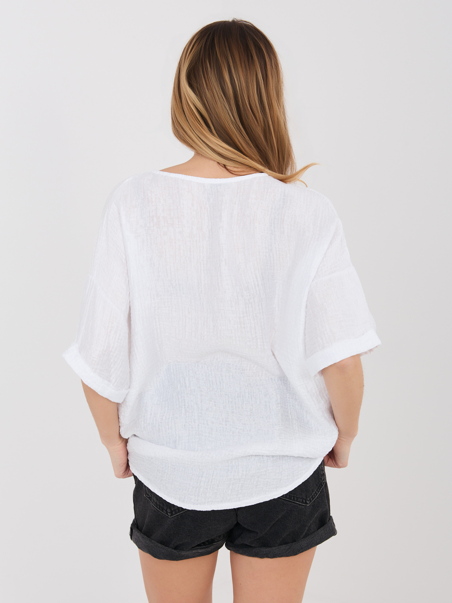 Бяла Блуза ITALY MODA - Елегантност и Комфорт - Image 3