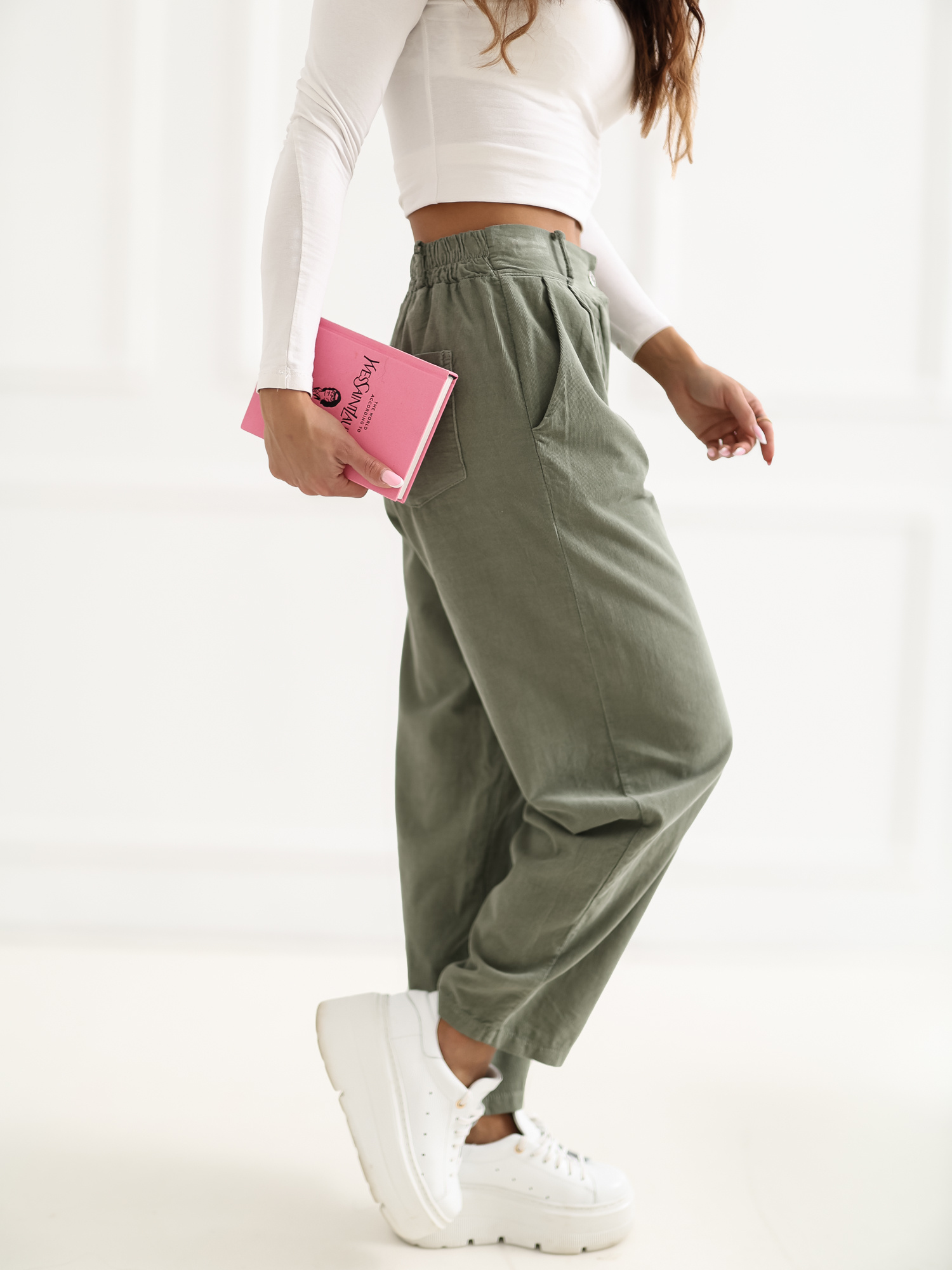 Дамски панталони RUE PARIS khaki - Комфорт и стил - Image 6