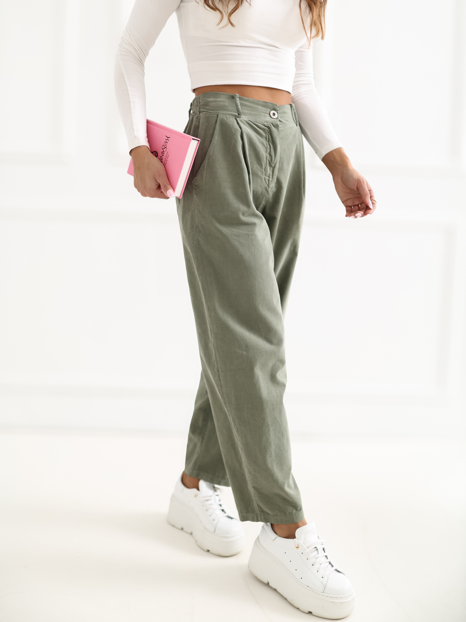 Дамски панталони RUE PARIS khaki - Комфорт и стил - Image 4
