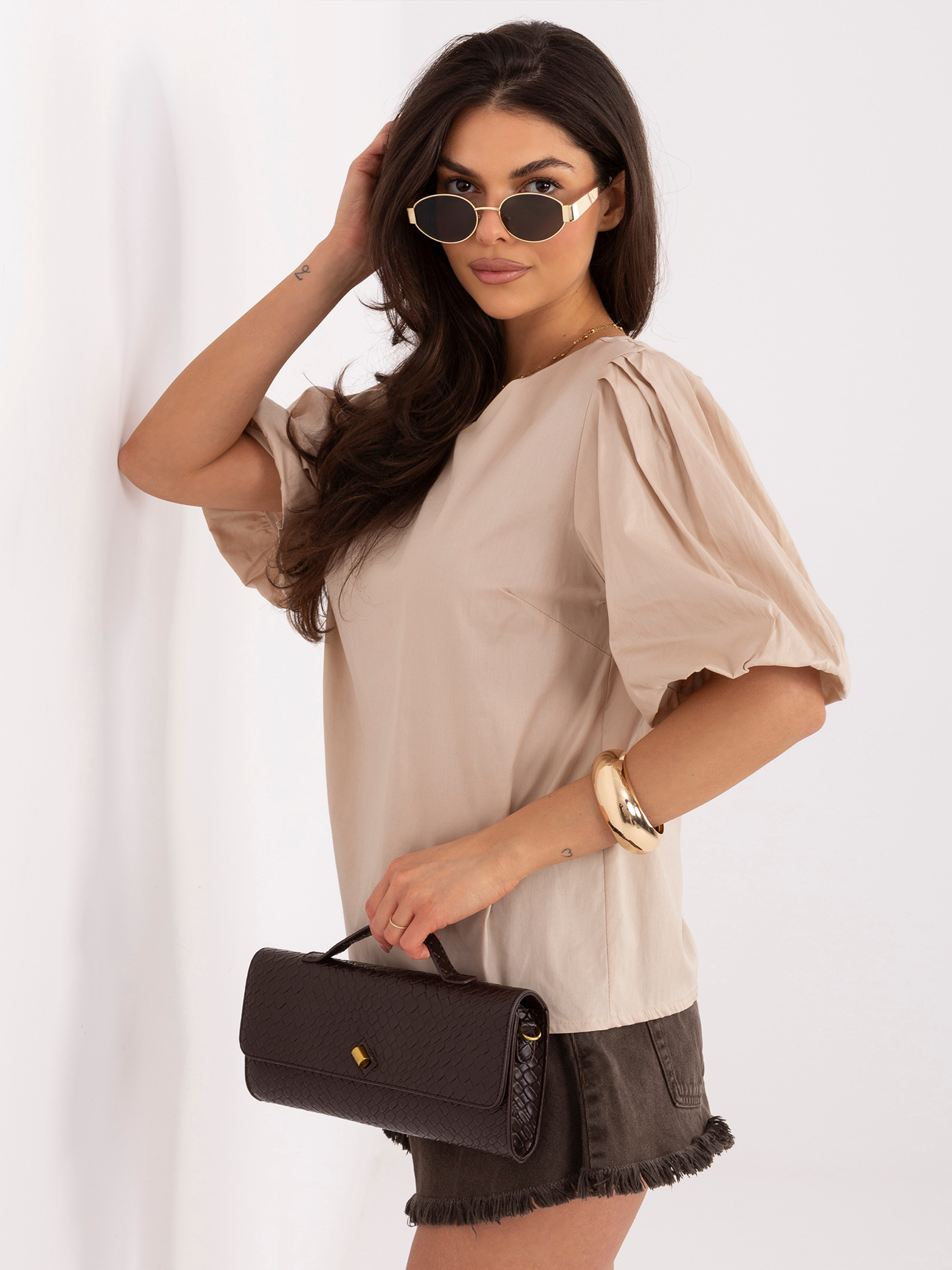 Бежова Блуза ITALY MODA - Елегантна и Удобна - Image 4