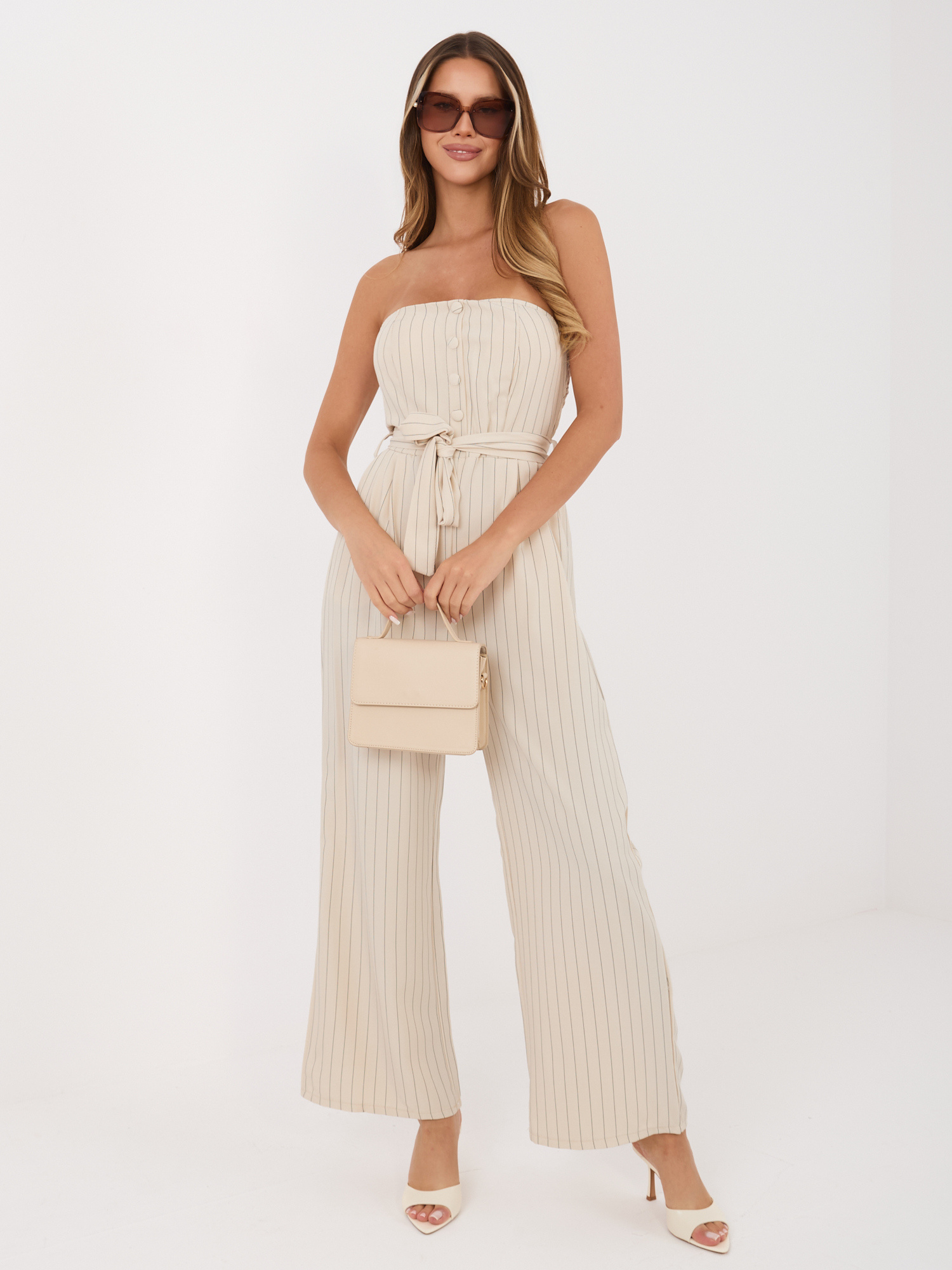 Бежов Дамски Гащеризон ITALY MODA - Елегантност - Image 2