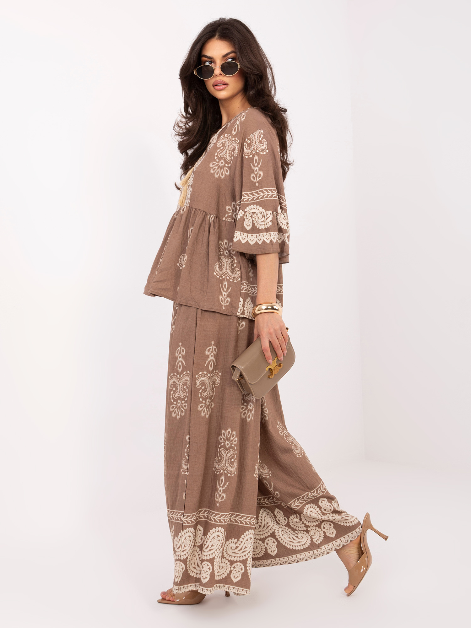 Тъмнoбежов Комплект ITALY MODA - Елегантност - Image 3