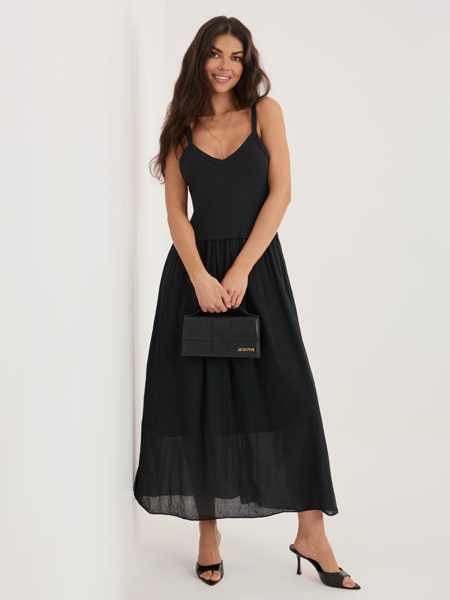 Черна Рокля ITALY MODA - Елегантна и Удобна - Image 4